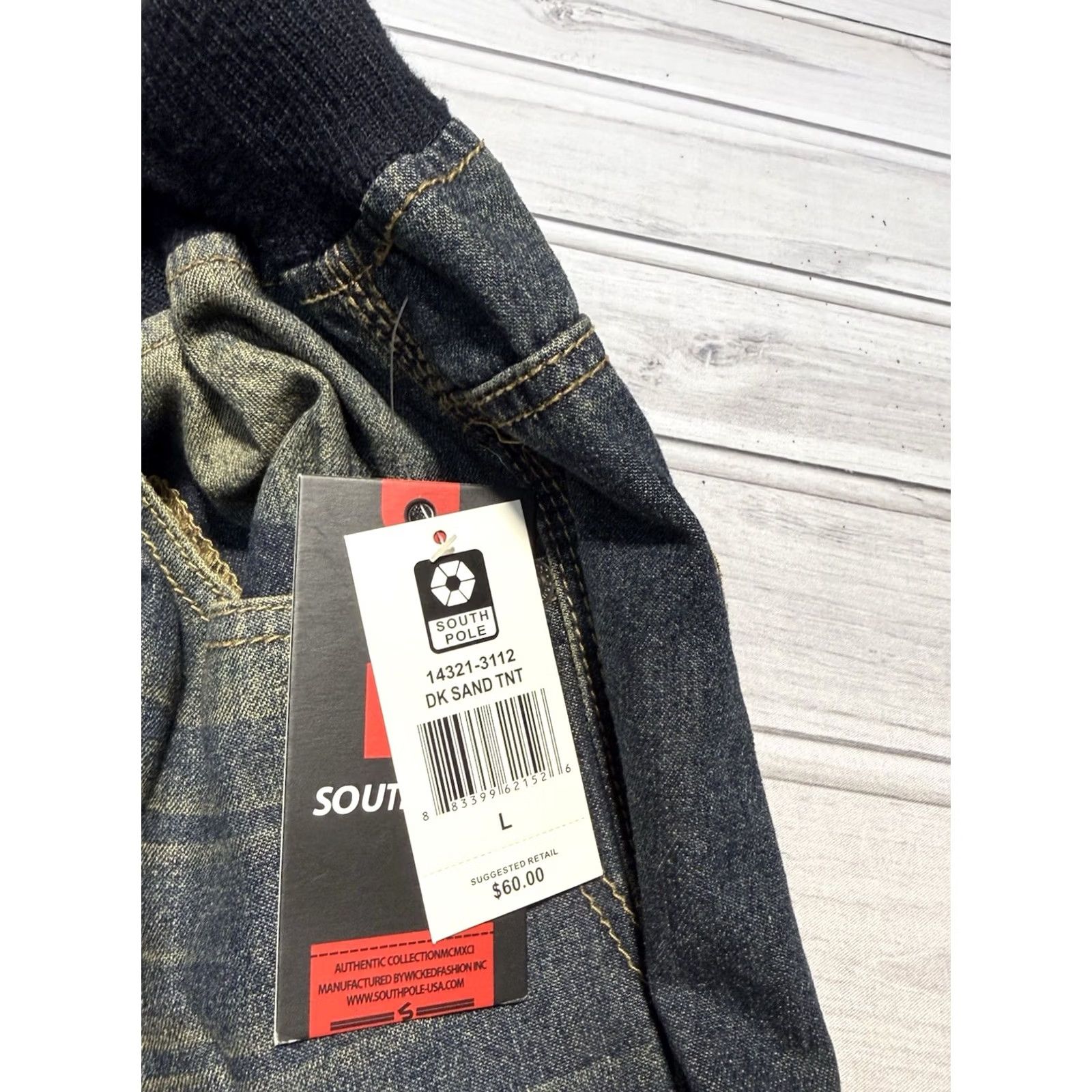 Southpole VINTAGE Southpole Joggers Jeans Denim Acid Wash 90s Hip Hop NWT Mens Large L Blue 36in Inseam 33in Size US 33 - 6 Thumbnail