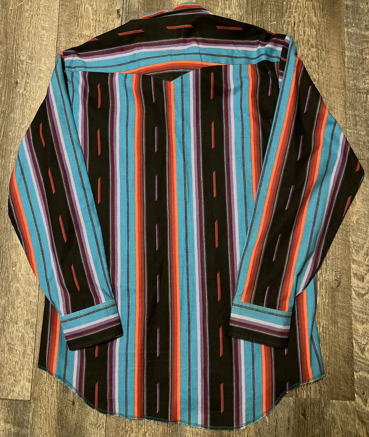 Vintage × Wrangler Vintage Wrangler Brushpopper Western Red Teal Black Shirt Size US L / EU 52-54 / 3 - 4 Thumbnail