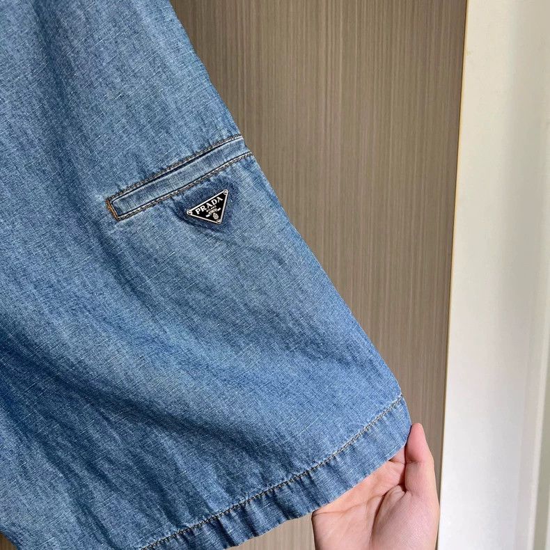 Prada Prada Triangle denim shorts 2504-Nextarrow Size US 32 / EU 48 - 5 Thumbnail
