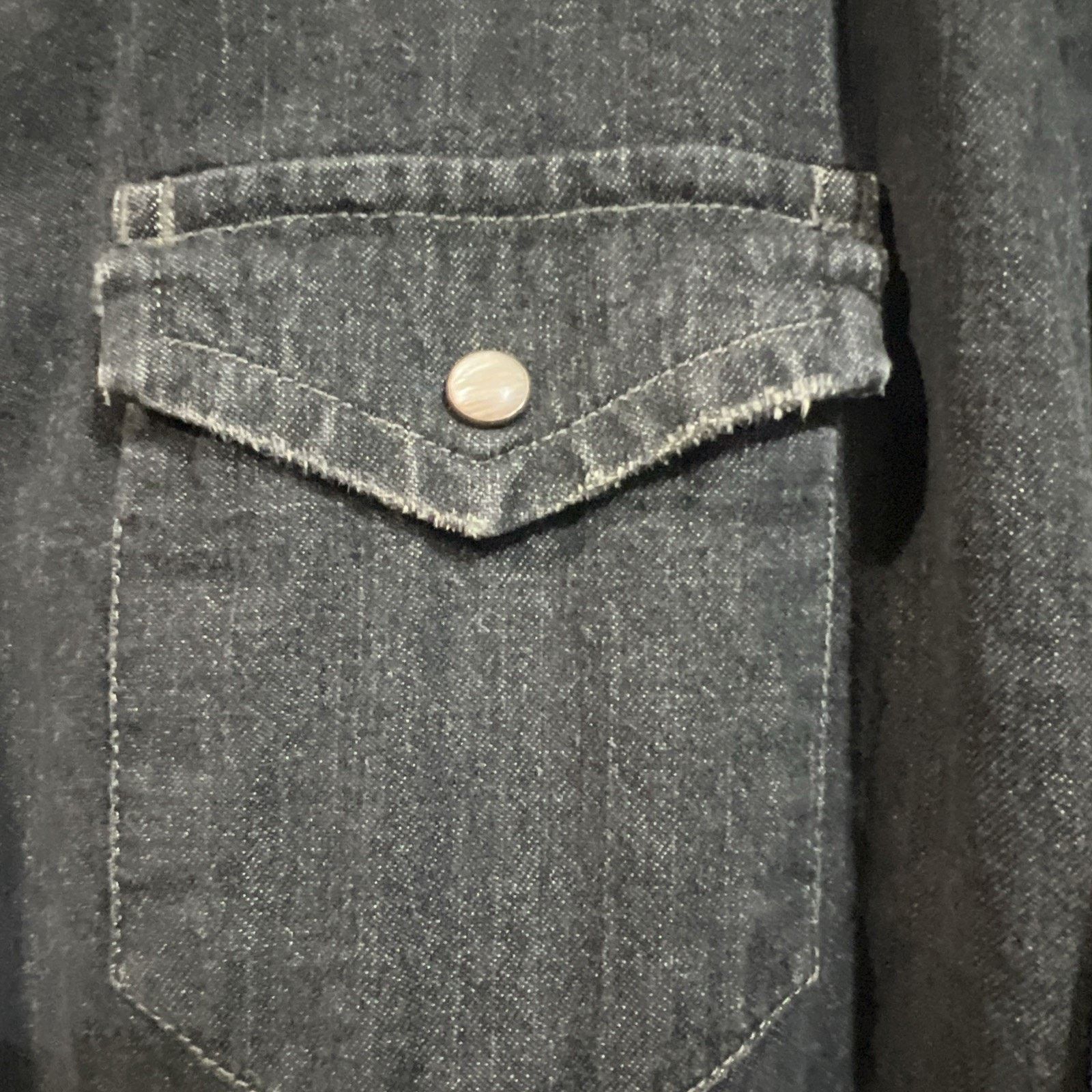 Gap Gap Men's VTG Y2K Black Denim Sz L Pearl Snap Western moto Size US L / EU 52-54 / 3 - 4 Thumbnail