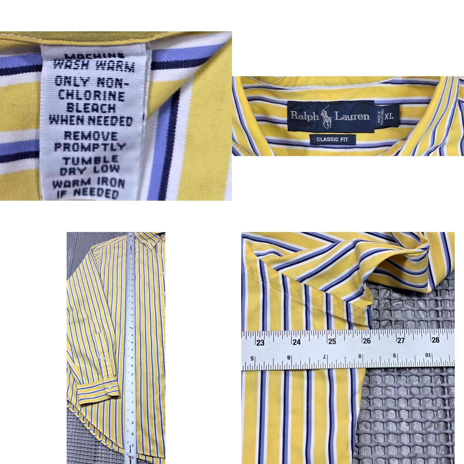 Polo Ralph Lauren VINTAGE Polo Ralph Lauren Button-Up Shirt Striped Yellow XL Long Sleeve 90s Classic Fit Men’s Button-Down Polo Ralph Lauren Shirt Size US XL / EU 56 / 4 - 8 Thumbnail