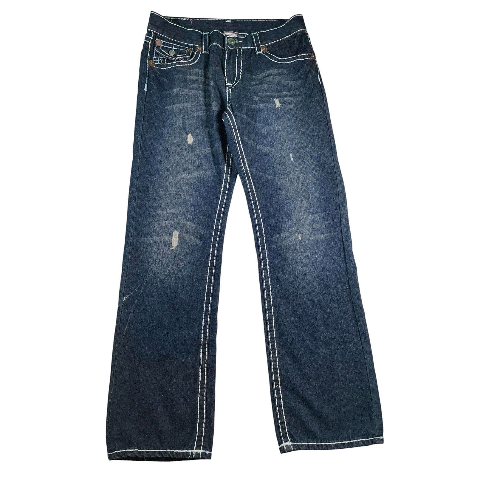 True Religion True Religon Dark Wash Distressed Jeans Size US 36 / EU 52 - 1 Thumbnail