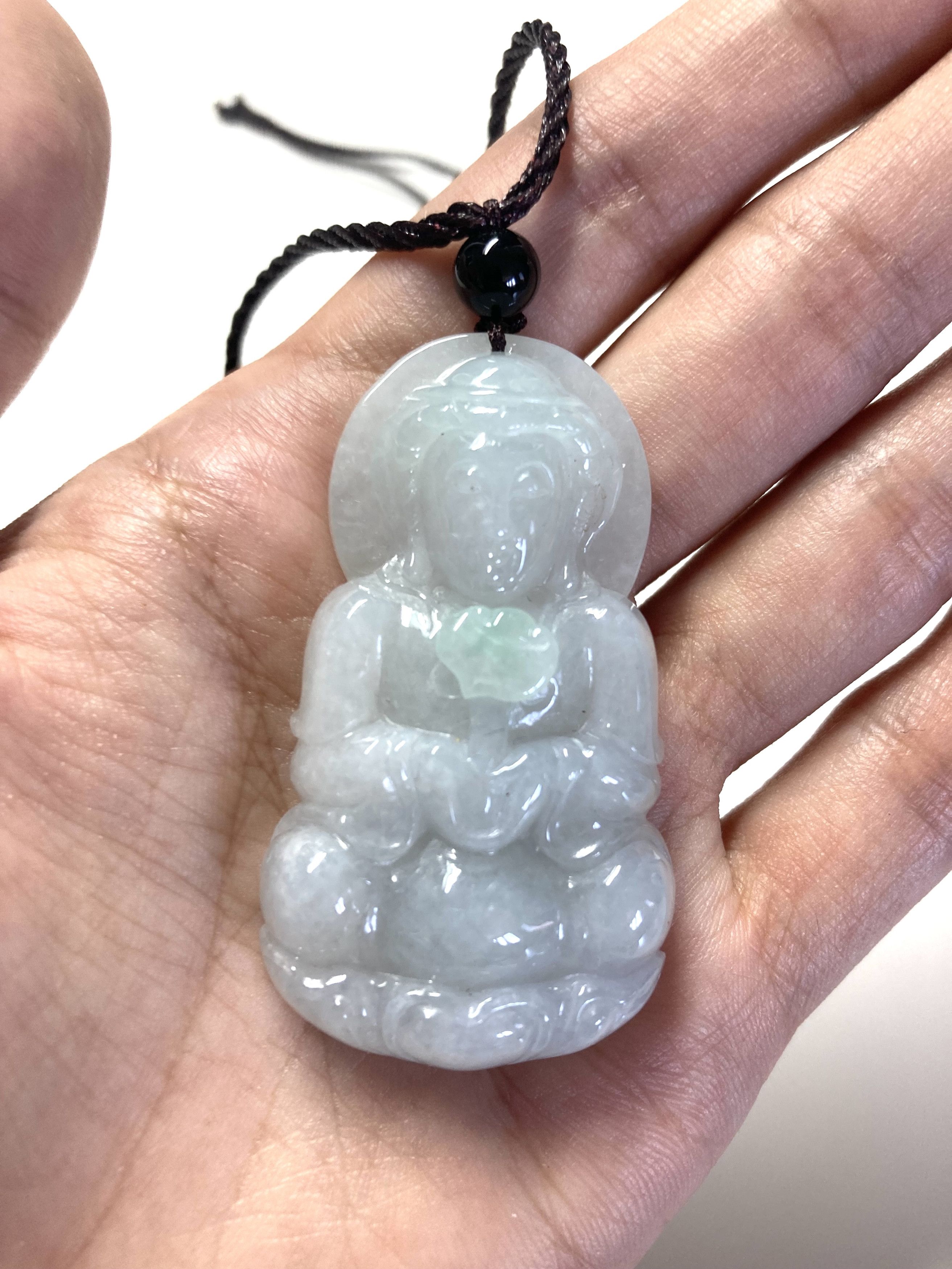 Other 60003 Certified Jadeite jade Green Guanyin kwan Yin Pendant Size ONE SIZE - 6 Thumbnail