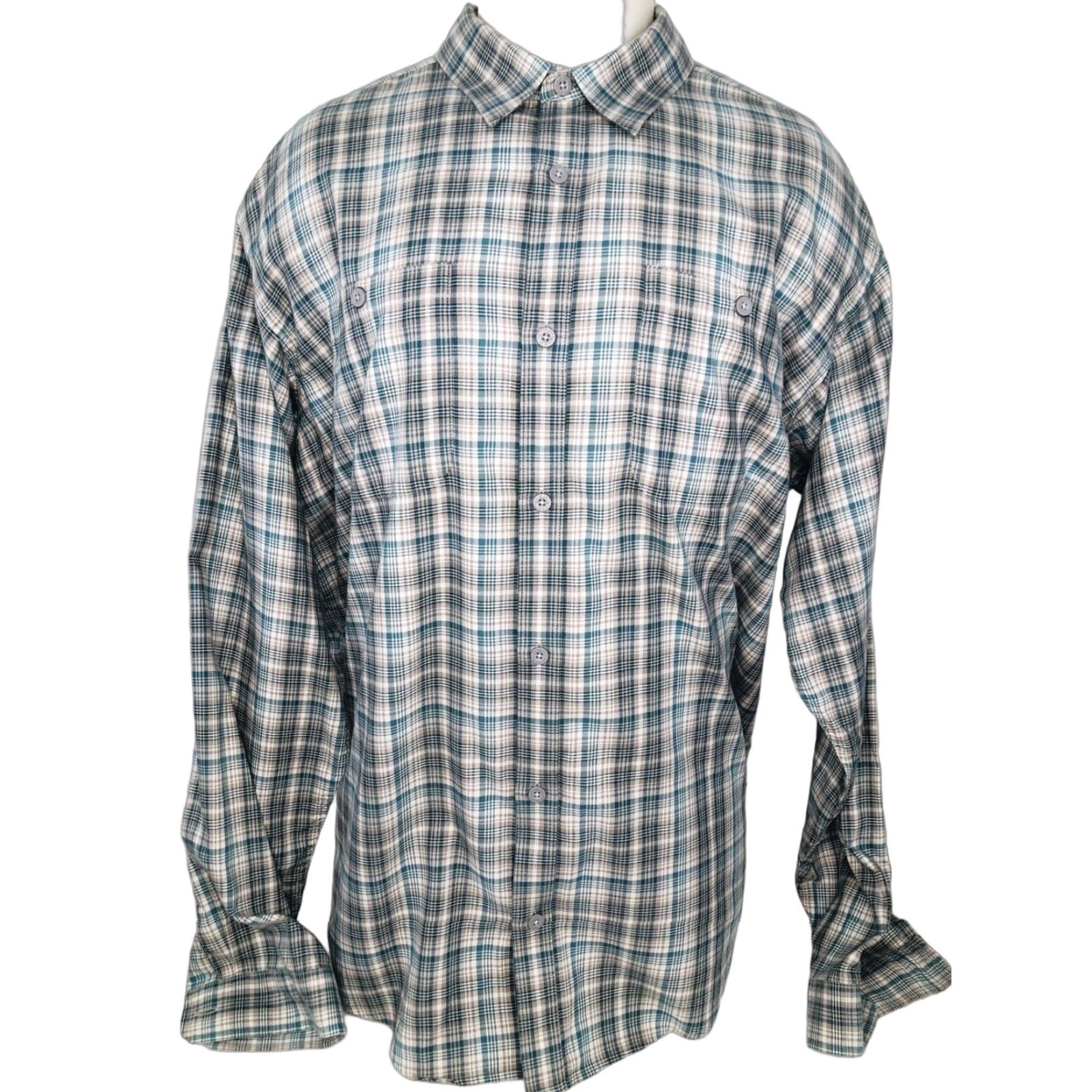 Patagonia PATAGONIA Plaid Shirt Mens XL Button-Up Long Sleeve Organic Cotton Twill Green White - 服 Size US XL / EU 56 / 4 - 1 Thumbnail