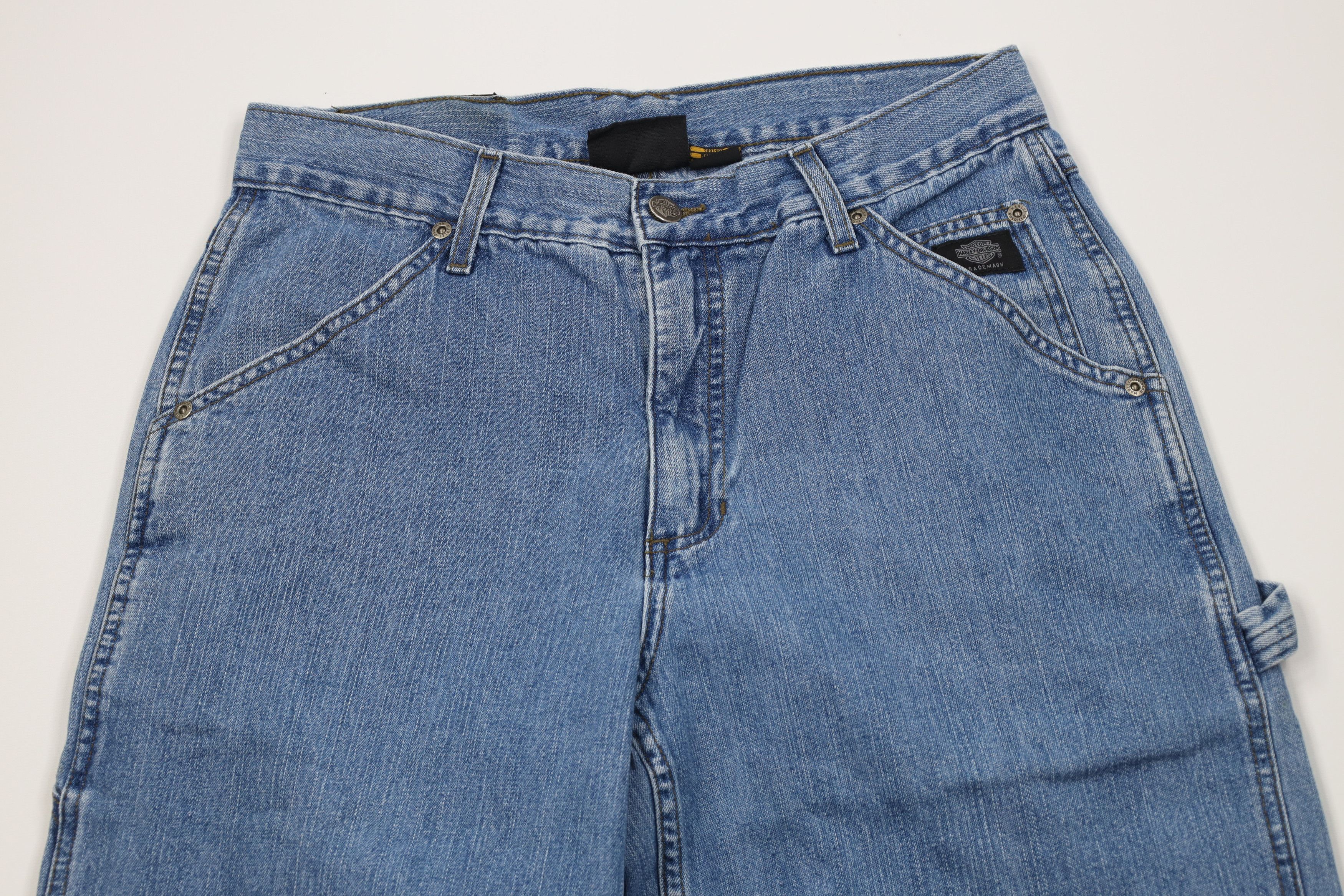 Harley Davidson Vintage 90s Harley Davidson Wide Leg Dungaree Denim Jeans Size US 30 / EU 46 - 2 Thumbnail
