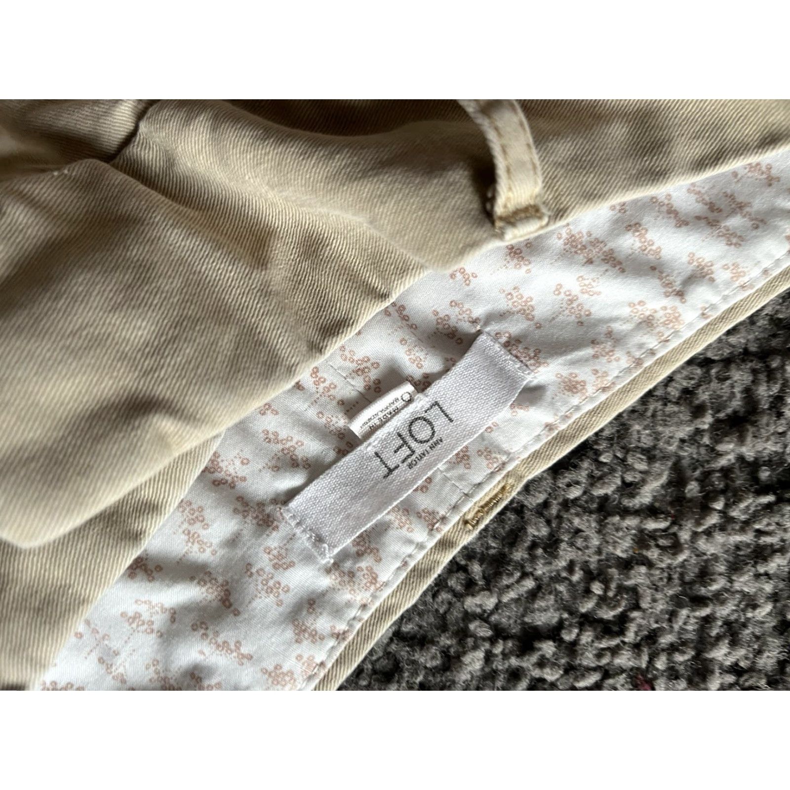 Loft VINTAGE LOFT Women's Casual Shorts 0 Beige Flat Front Low Rise Cotton 4" Inseam Size 25" / US 0 / IT 36 - 3 Thumbnail