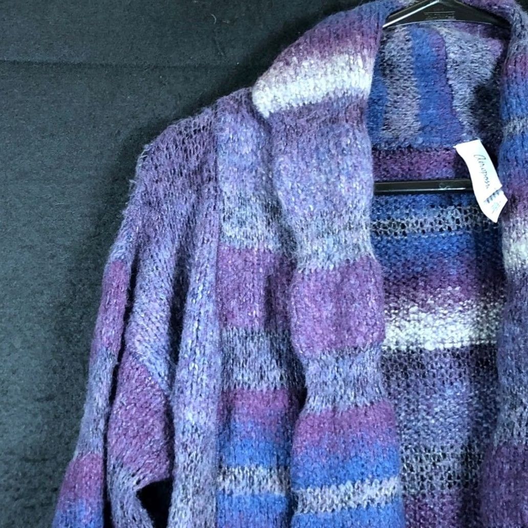 Aeropostale AeroPostale Womens Cardigan Multicolored Open Front Wool Blend Medium Sweater Adjustable Casual Workwear Womens Size M / US 6-8 / IT 42-44 - 4 Thumbnail