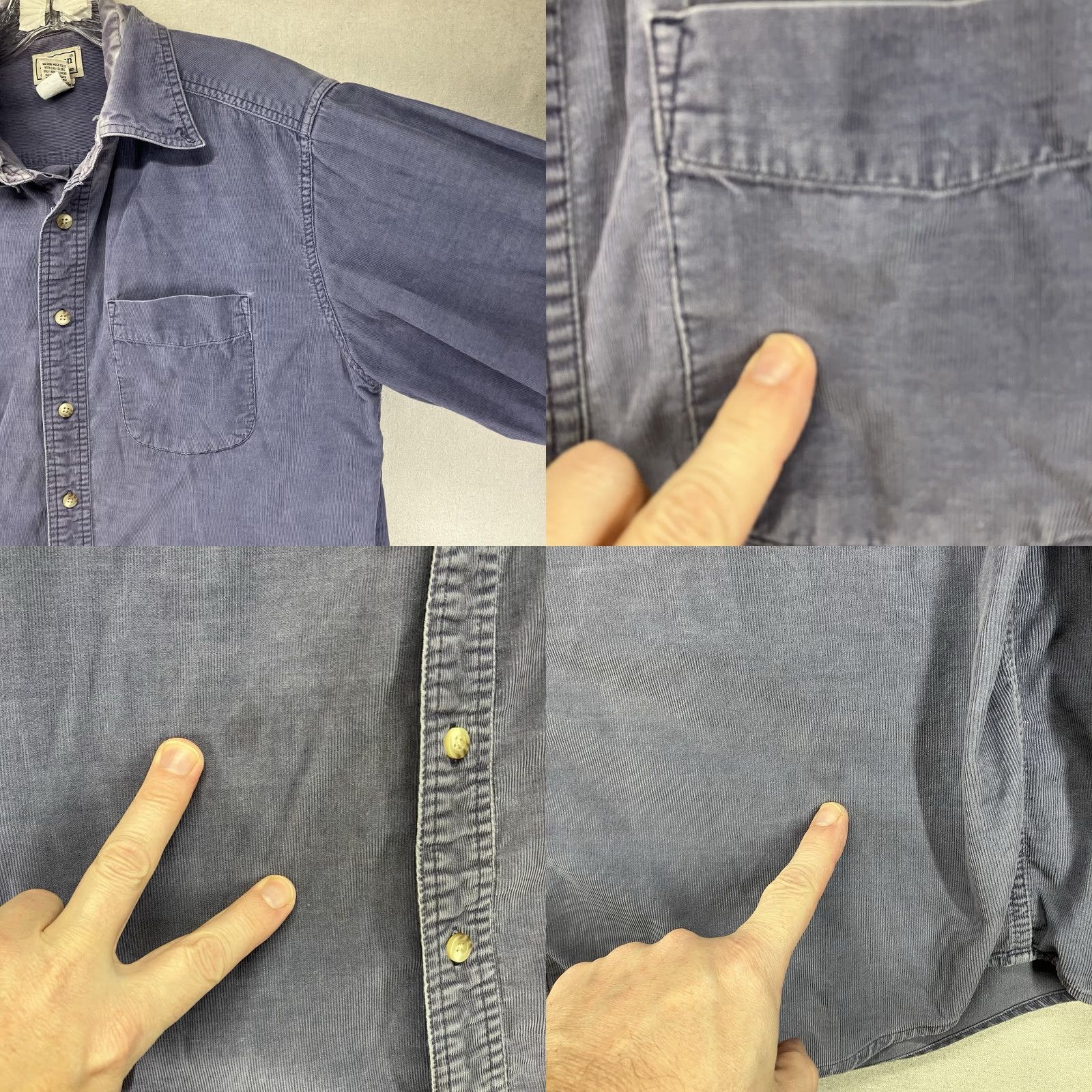 Vintage VINTAGE L.L. Bean Pinwale Corduroy Button-Up Shirt Mens M Periwinkle Cotton Wear Shirt Size US M / EU 48-50 / 2 - 10 Thumbnail