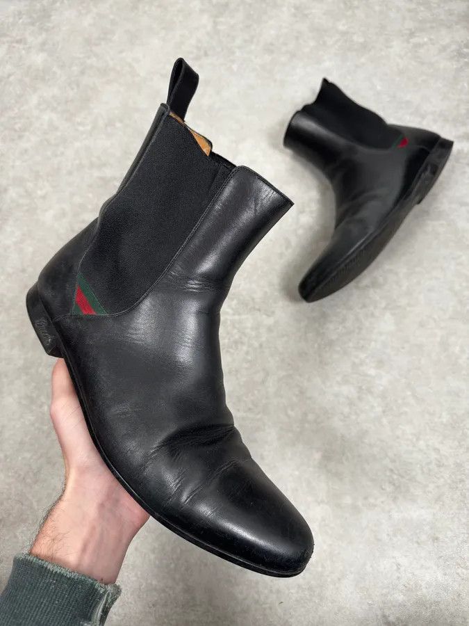 Gucci Gucci Black Minimalist Italian Leather Boots Size US 9.5 / EU 42-43 - 1 Thumbnail