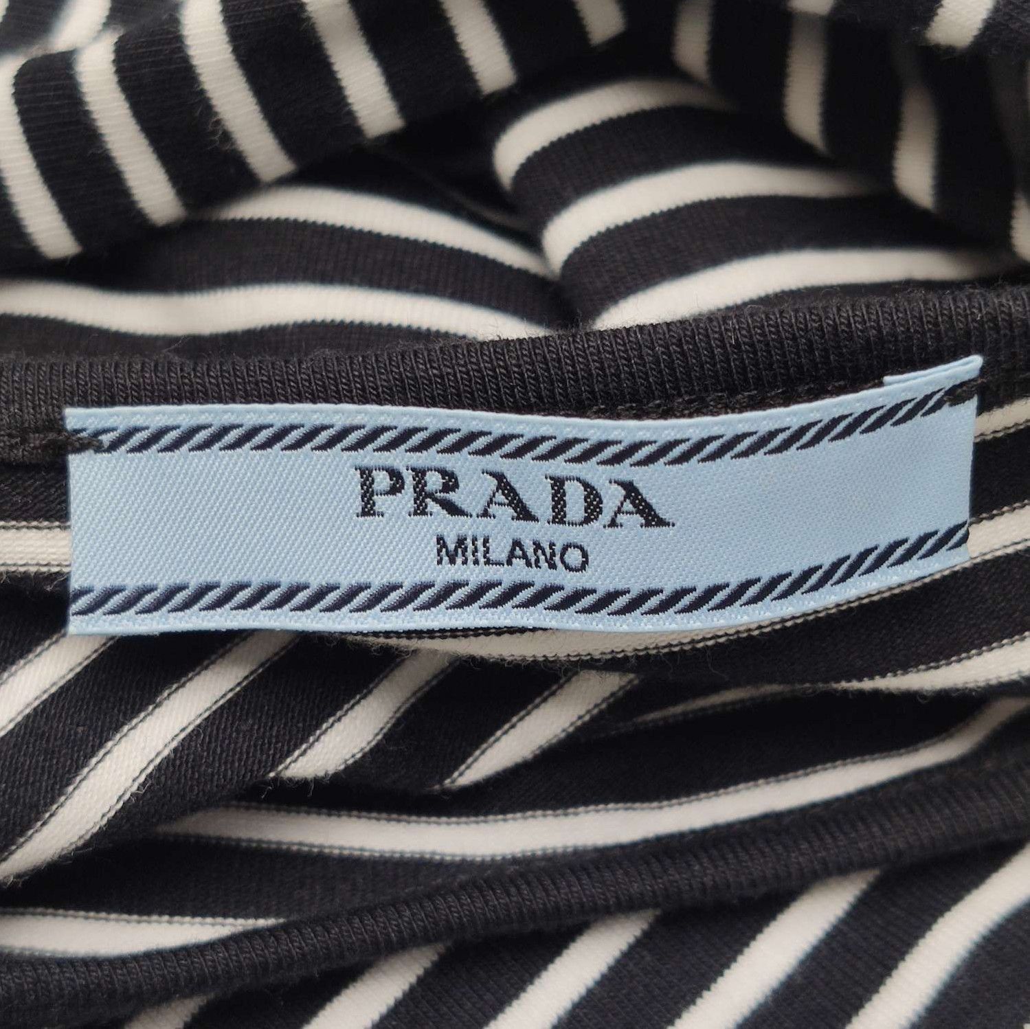 Prada Prada Striped Logo Cotton T. Size M / US 6-8 / IT 42-44 - 4 Thumbnail
