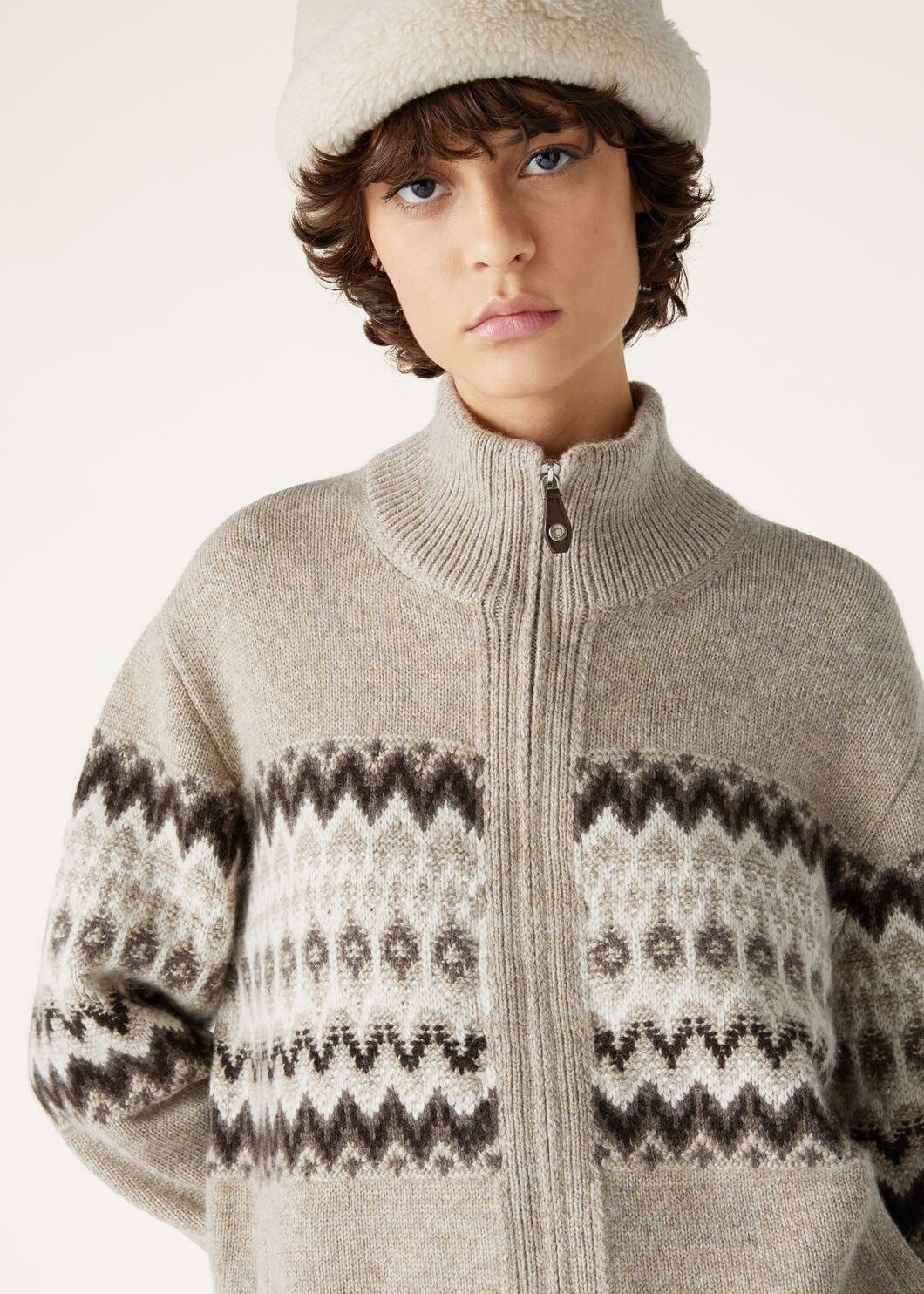 Loro Piana o1w1db10825 FAO6313 Alpe Pile Bomber Sweater in Grey Size XS / US 0-2 / IT 36-38 - 3 Thumbnail
