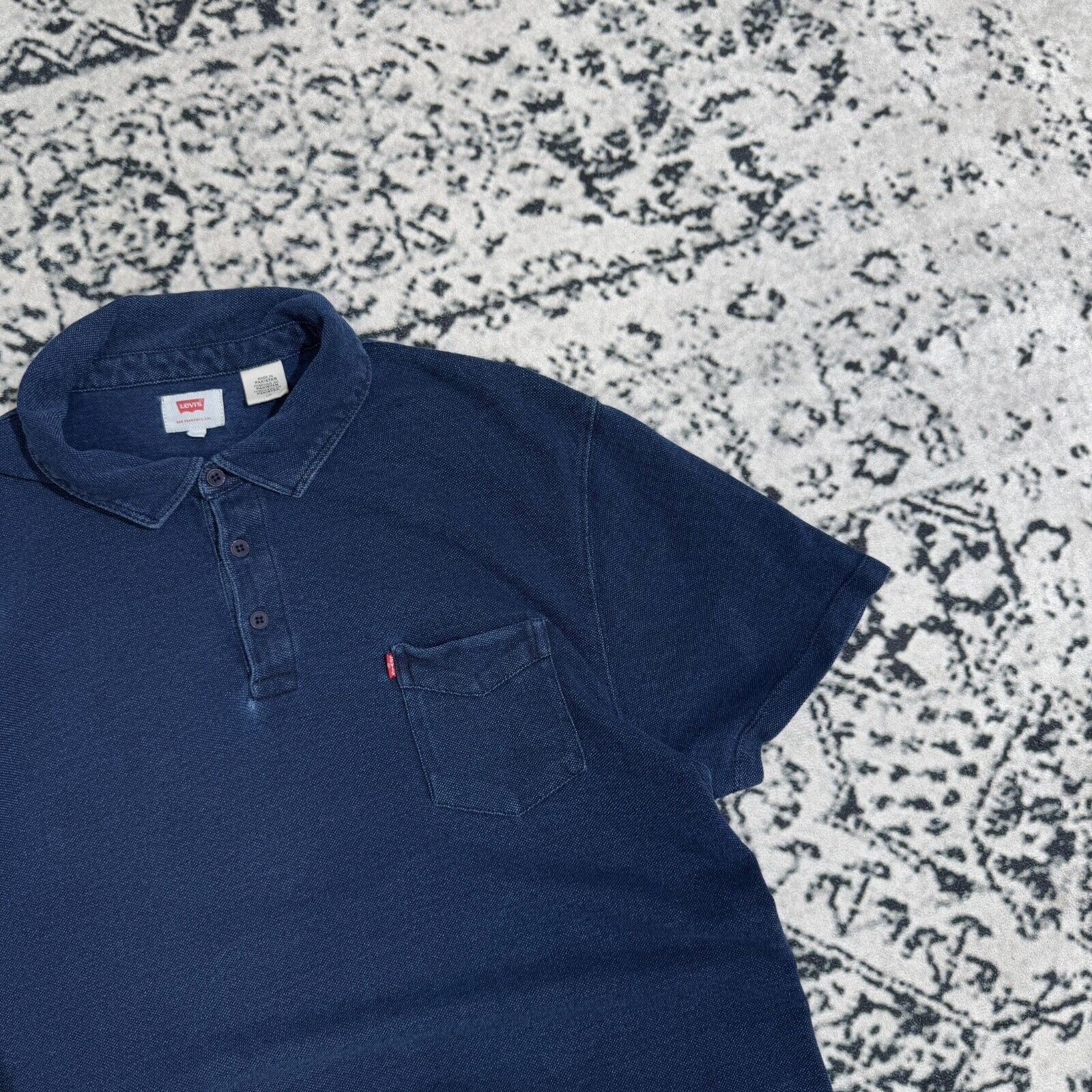 Levi's × Vintage Vintage Levi’s Unisex Navy Cotton Polo Shirt Size L Y2K 90s Size US L / EU 52-54 / 3 - 5 Thumbnail