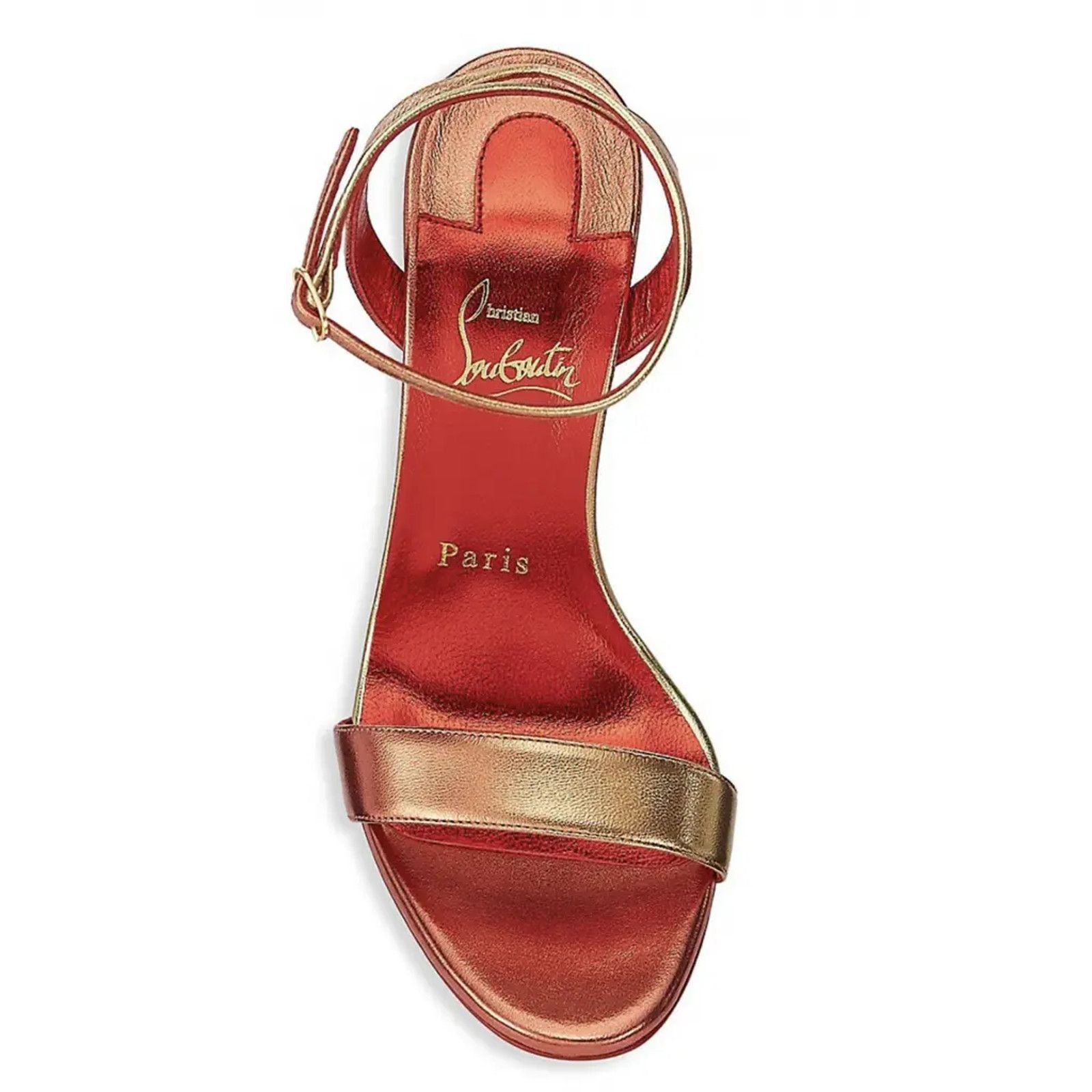 Christian Louboutin Loubigirl 100 Fiamma Red Ankle Strap Sandal Heel Pump 38.5 Size US 8.5 / IT 38.5 - 6 Thumbnail