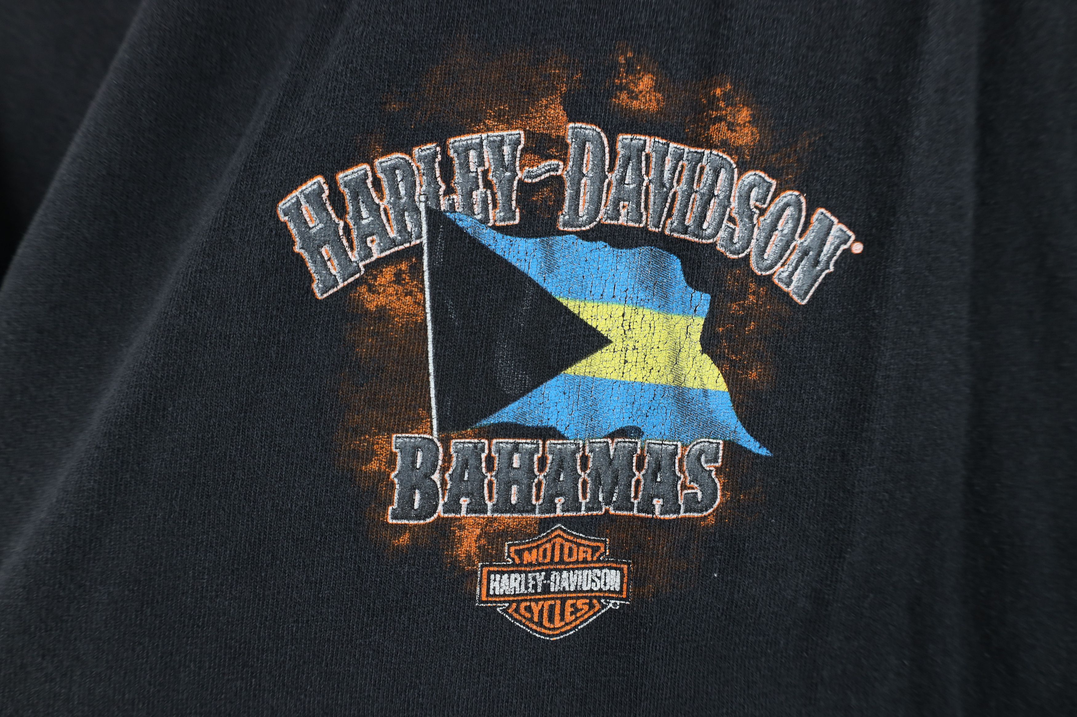 Harley Davidson Vintage Y2K Harley Davidson Spell Out Bahamas T-Shirt Black Size US L / EU 52-54 / 3 - 4 Thumbnail