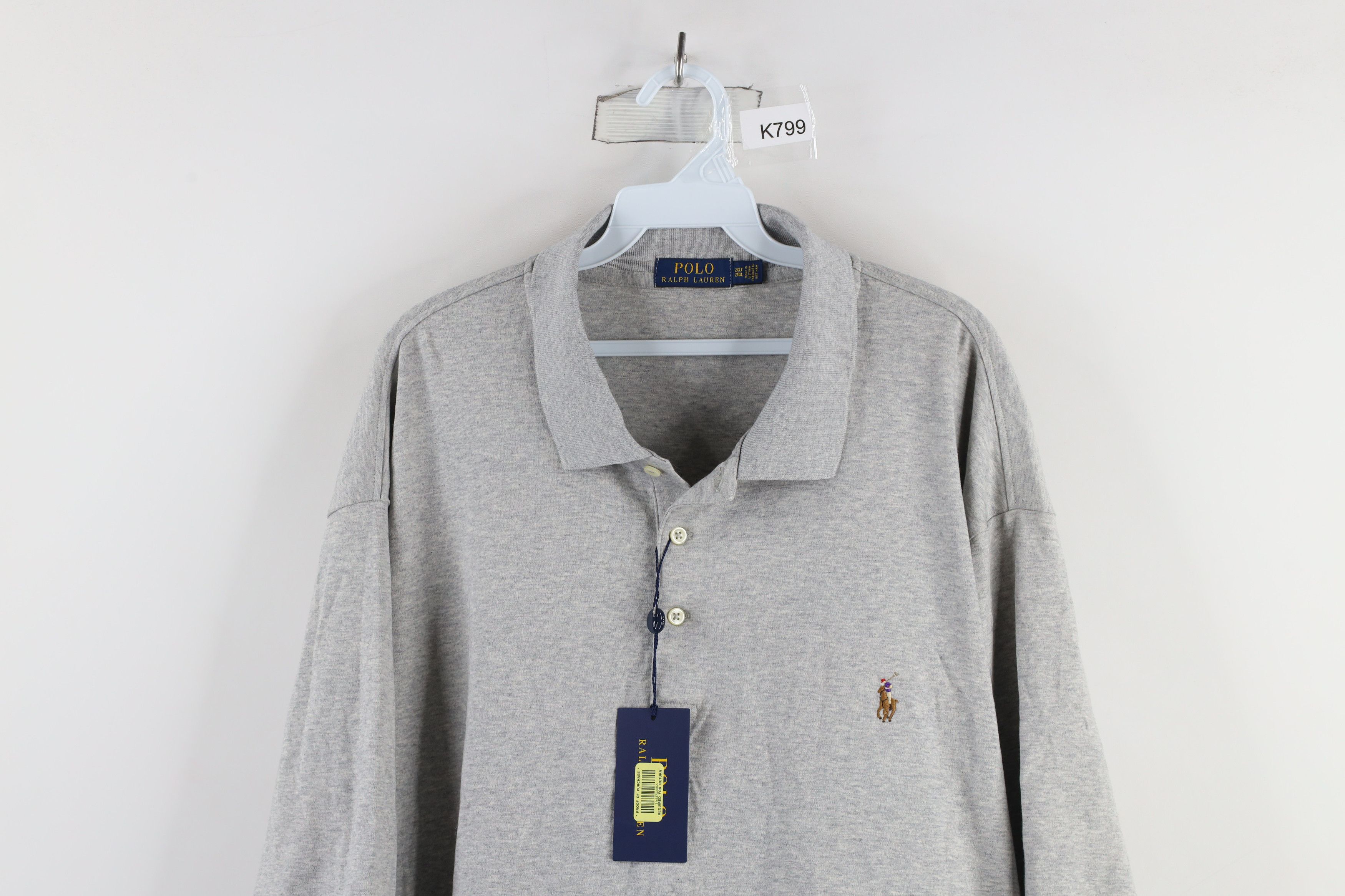 Ralph Lauren × Vintage New Ralph Lauren Short Sleeve Collared Golf Polo Shirt Gray Size US XXL / EU 58 / 5 - 2 Thumbnail