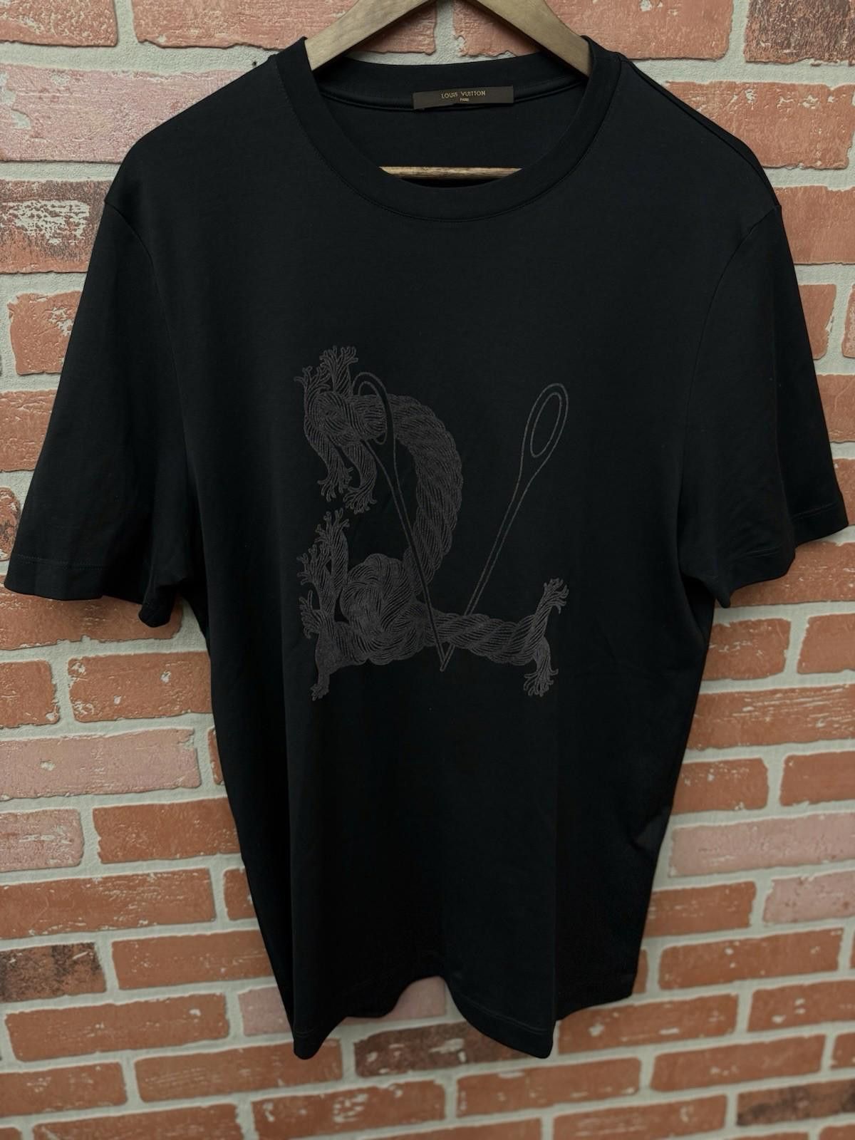 Louis Vuitton LOUIS VUITTON T-Shirt LV Tee Cotton Black Men’s Size Large Size US L / EU 52-54 / 3 - 2 Thumbnail