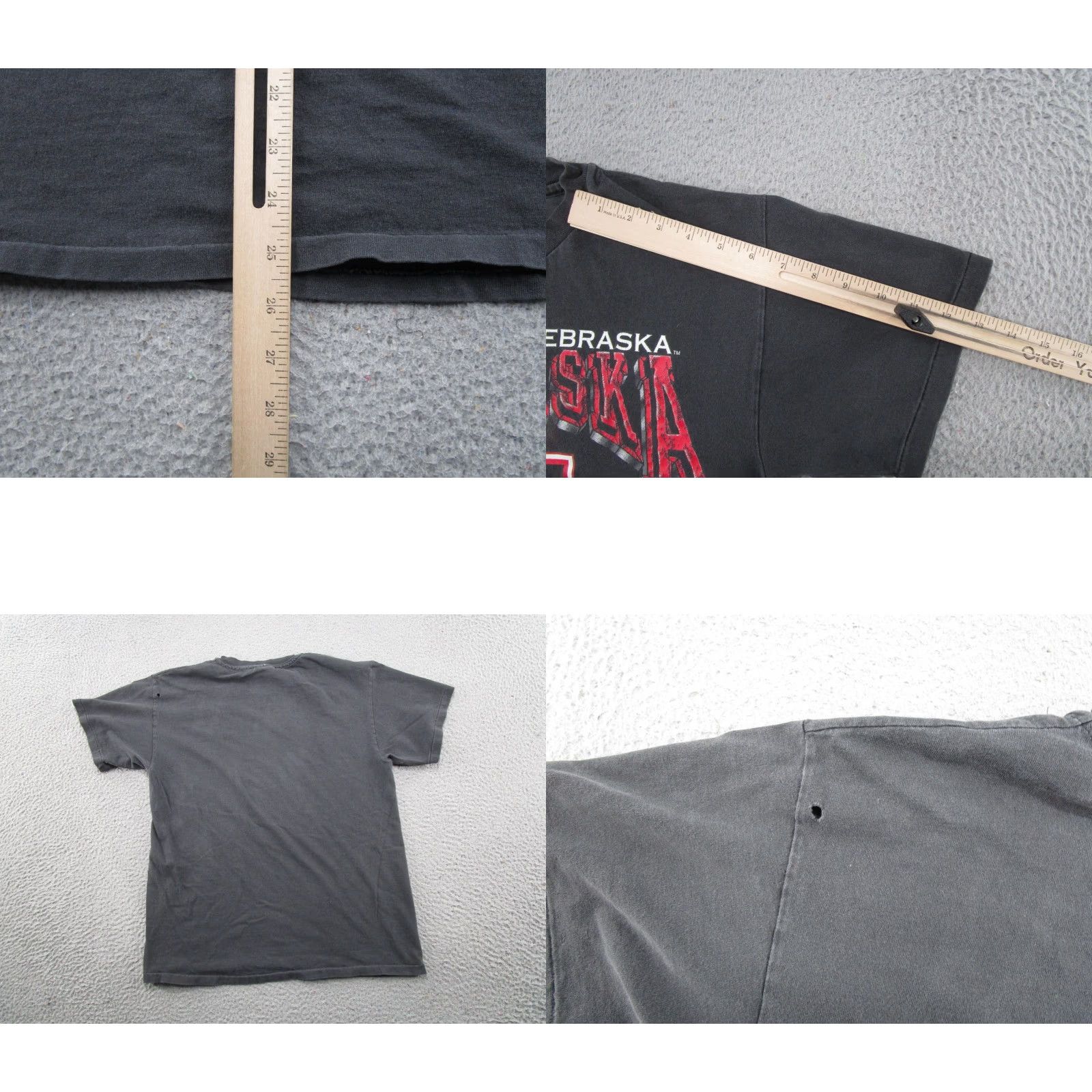 Hanes VINTAGE Hanes Nebraska Cornhuskers T-Shirt M Black 90s 2-Point Graphic Crew Neck Mens Size US M / EU 48-50 / 2 - 8 Thumbnail