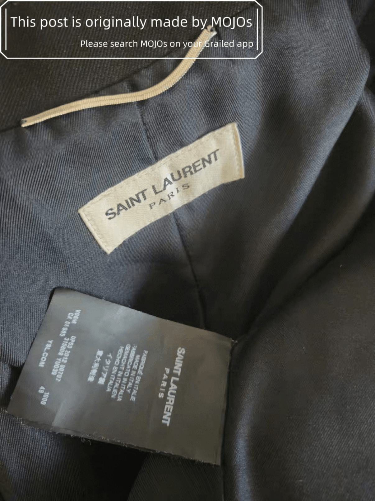 Saint Laurent Paris Sz 48 Saint Laurent Paris Mid Collar Military Jacket mojos06 Size US M / EU 48-50 / 2 - 7 Thumbnail