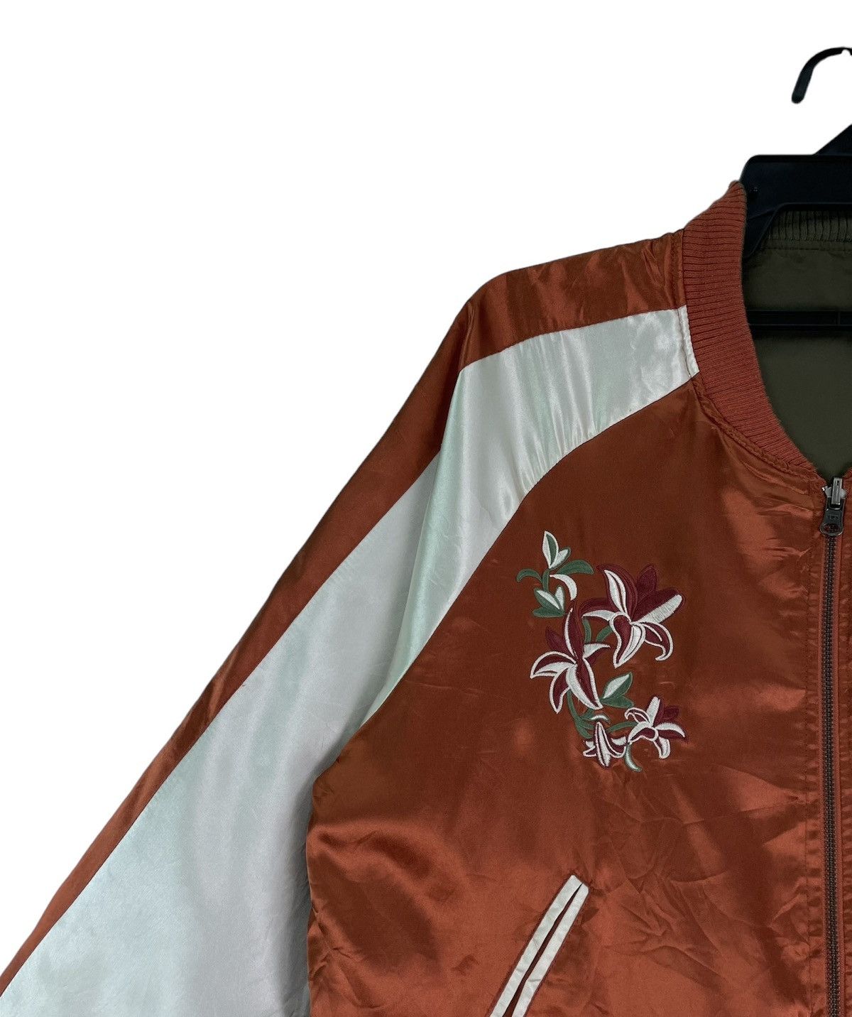 Other Rare sukajan inspired Japan flower embroidered bomber jacket Size XXL / US 16-18 / IT 52-54 - 3 Thumbnail