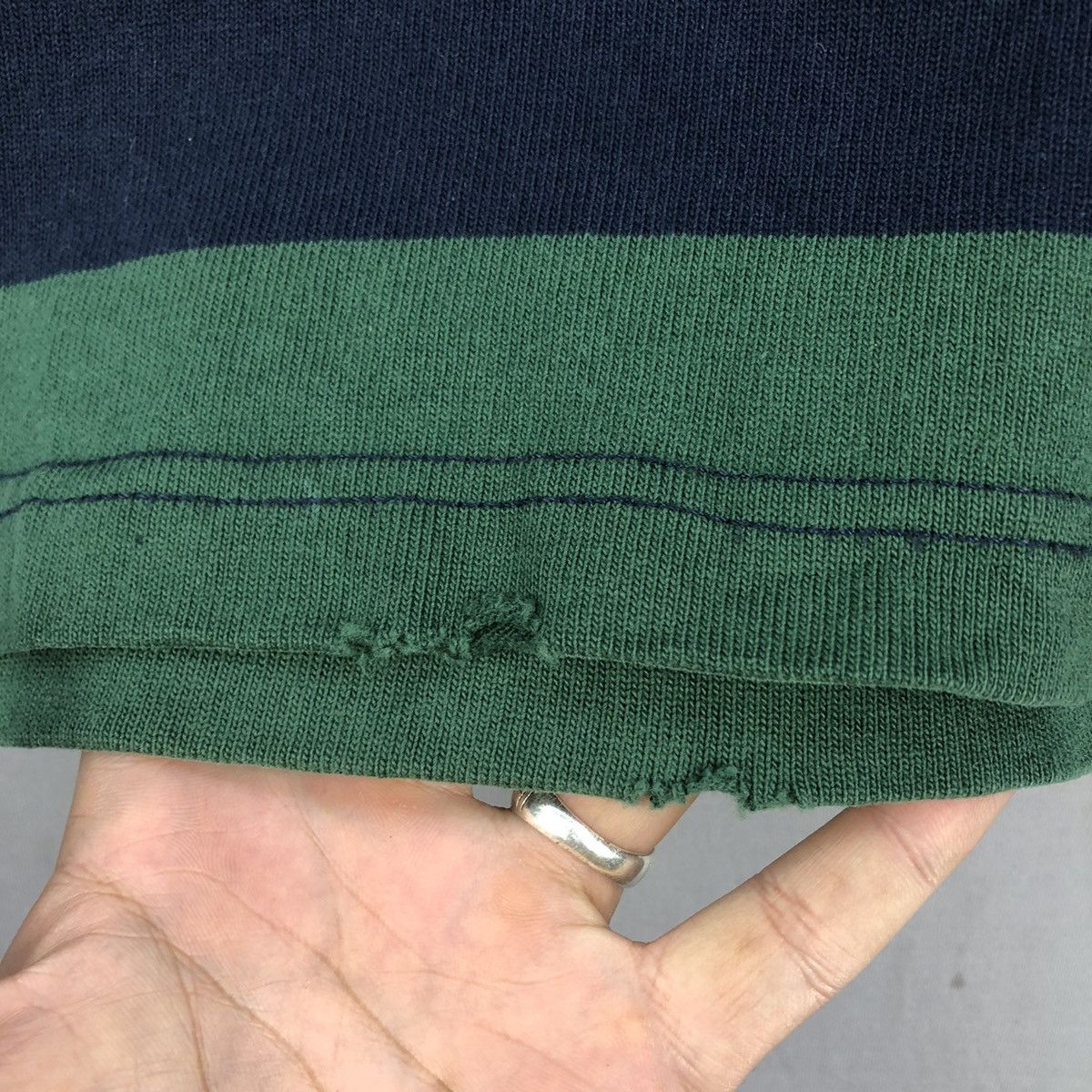 Rugby Ralph Lauren Vintage 2000s Rugby RL 13 Shawl Collar Stripes L/S Shirt Size US L / EU 52-54 / 3 - 4 Thumbnail