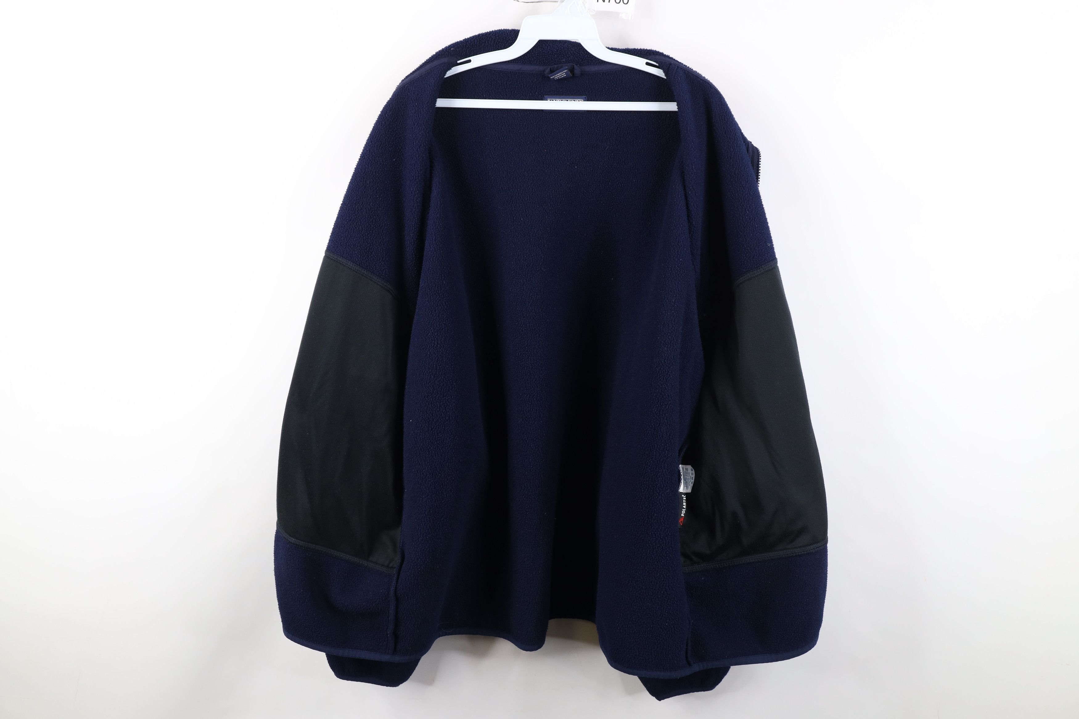 Lands' End Vintage 90s Lands End Blank Full Zip Fleece Jacket Navy Blue Size US XXL / EU 58 / 5 - 10 Thumbnail