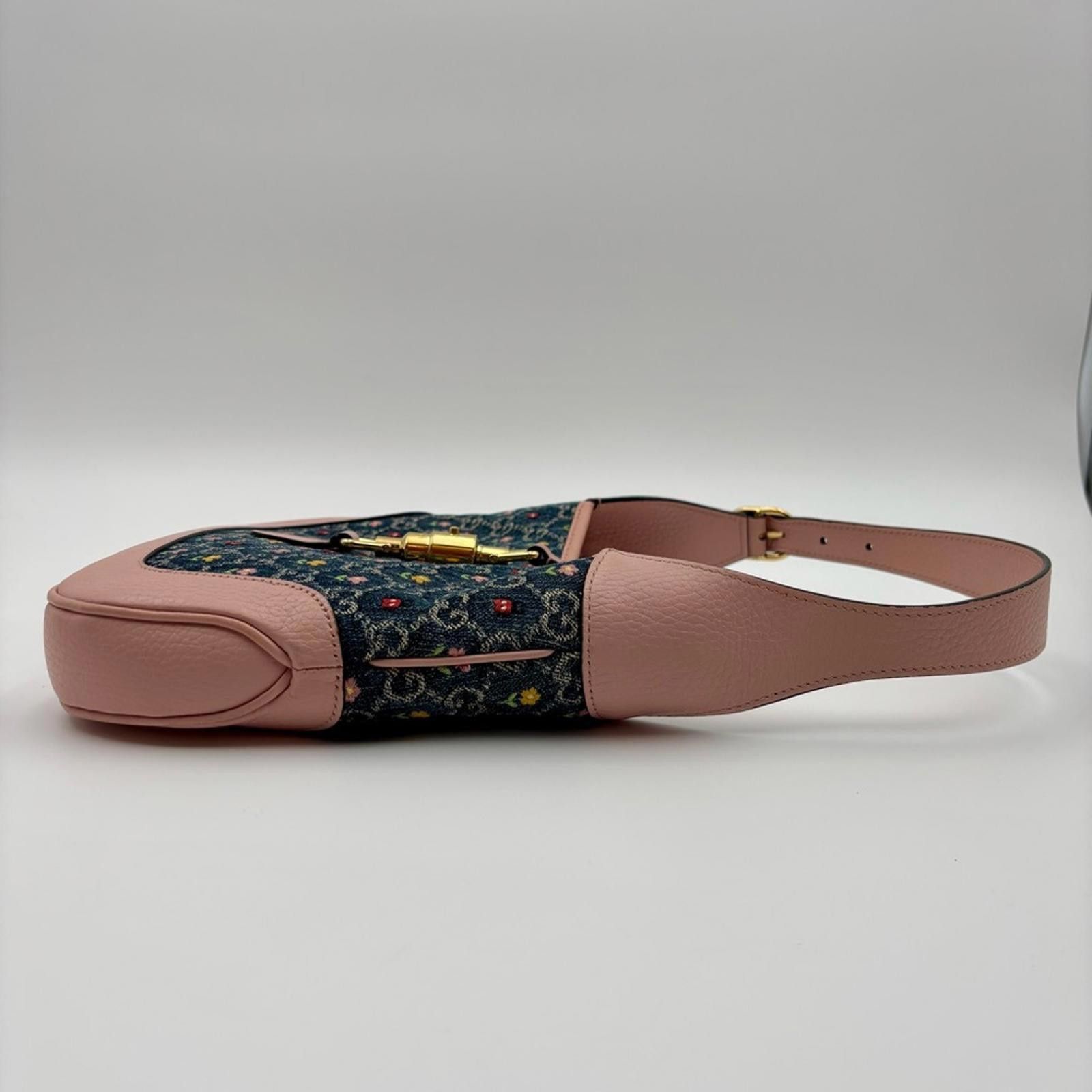 Gucci Gucci Jackie 1961 GG Denim Floral Shoulder Bag LimitedEditio Size ONE SIZE - 5 Thumbnail