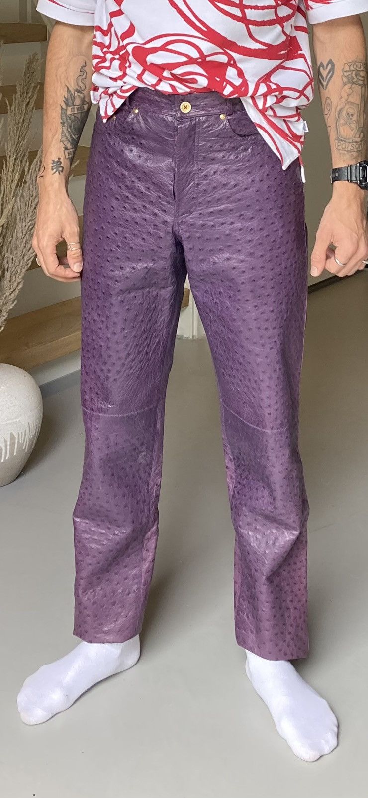 Hermes Hermes Real Ostrich Leather Pants early 90 Size 30" / US 8 / IT 44 - 1 Thumbnail