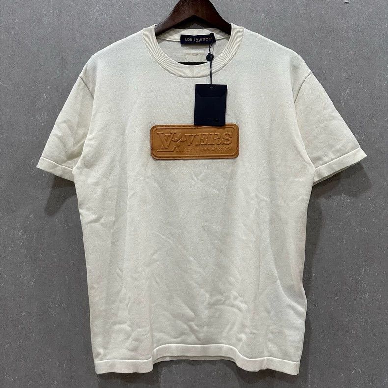 Louis Vuitton Louis Vuitton White leather logo knit short sleeves 2505-Ne Size US M / EU 48-50 / 2 - 1 Thumbnail