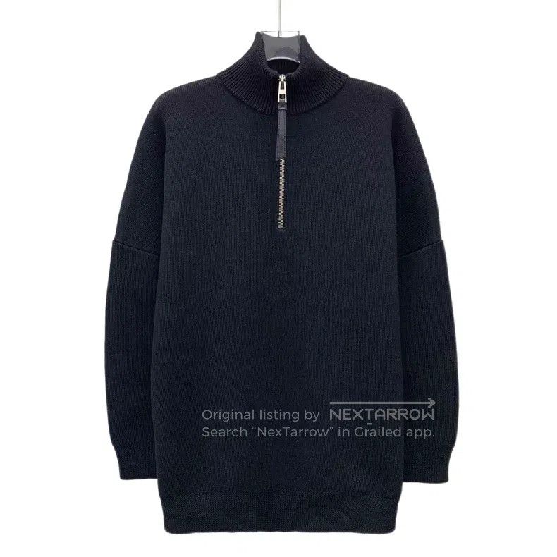 Loewe Loewe Black logo embedded floral wool semi-zip long-sleeve Size XS / US 0-2 / IT 36-38 - 1 Thumbnail