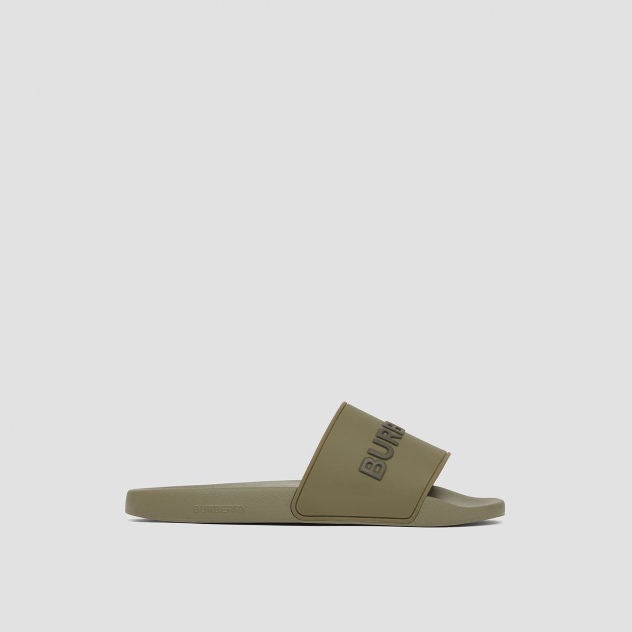 Burberry o1w1db10126 Logo Detail Two-Tone Slides in Dark Green Size US 11 / EU 44 - 1 Thumbnail