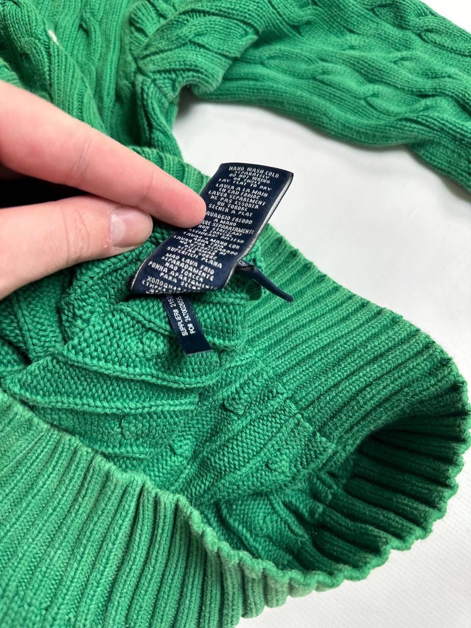 Polo Ralph Lauren Vintage Green Polo Ralph Lauren Cable Knite V neck Sweater Size M / US 6-8 / IT 42-44 - 7 Thumbnail