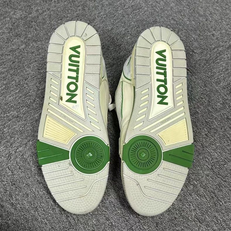 Louis Vuitton Louis Vuitton White and Green Trainer Classic Pattern Retr Size US 7 / EU 40 - 5 Thumbnail