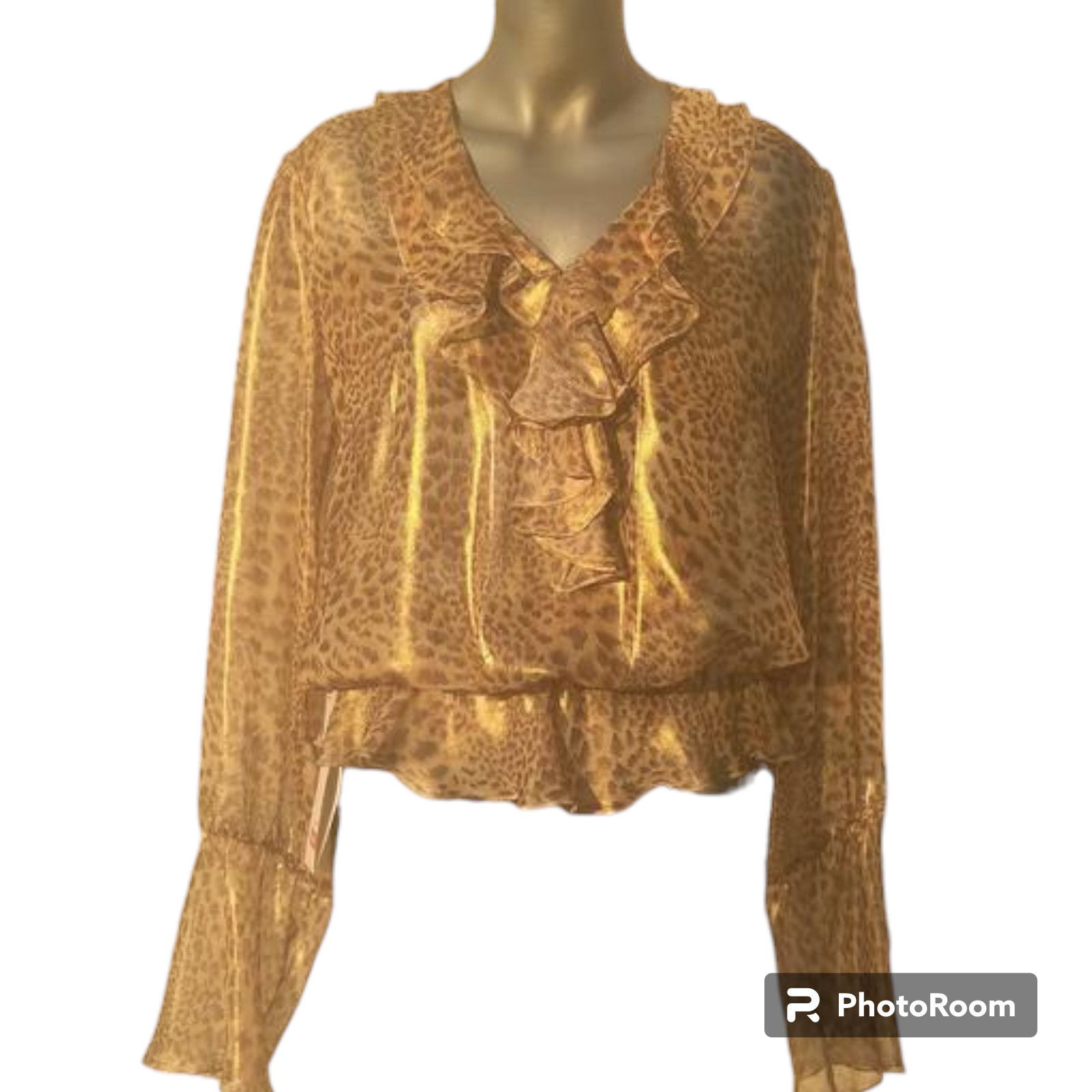 Other Flowy airy leopard blouse with ruffles sz M Size M / US 6-8 / IT 42-44 - 1 Thumbnail
