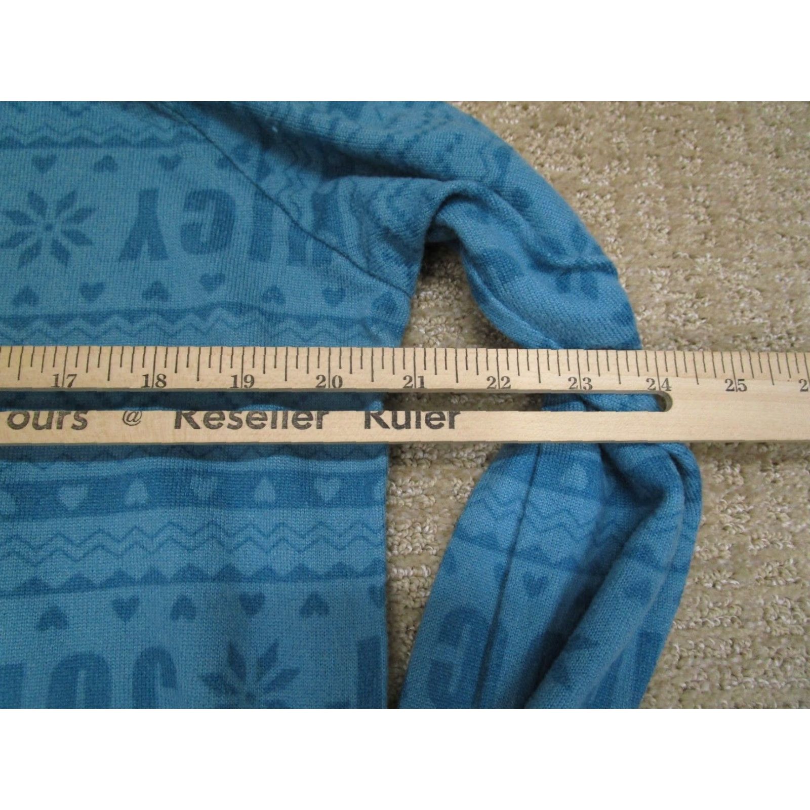 Juicy Couture Juicy Couture Pajama Set Women L Geometric Aztec Blue, Sleepwear, Cotton Polyester Knit, Logo, Crew Drawstring, Machine Washable, Loungewear Pajamas Size ONE SIZE - 6 Thumbnail