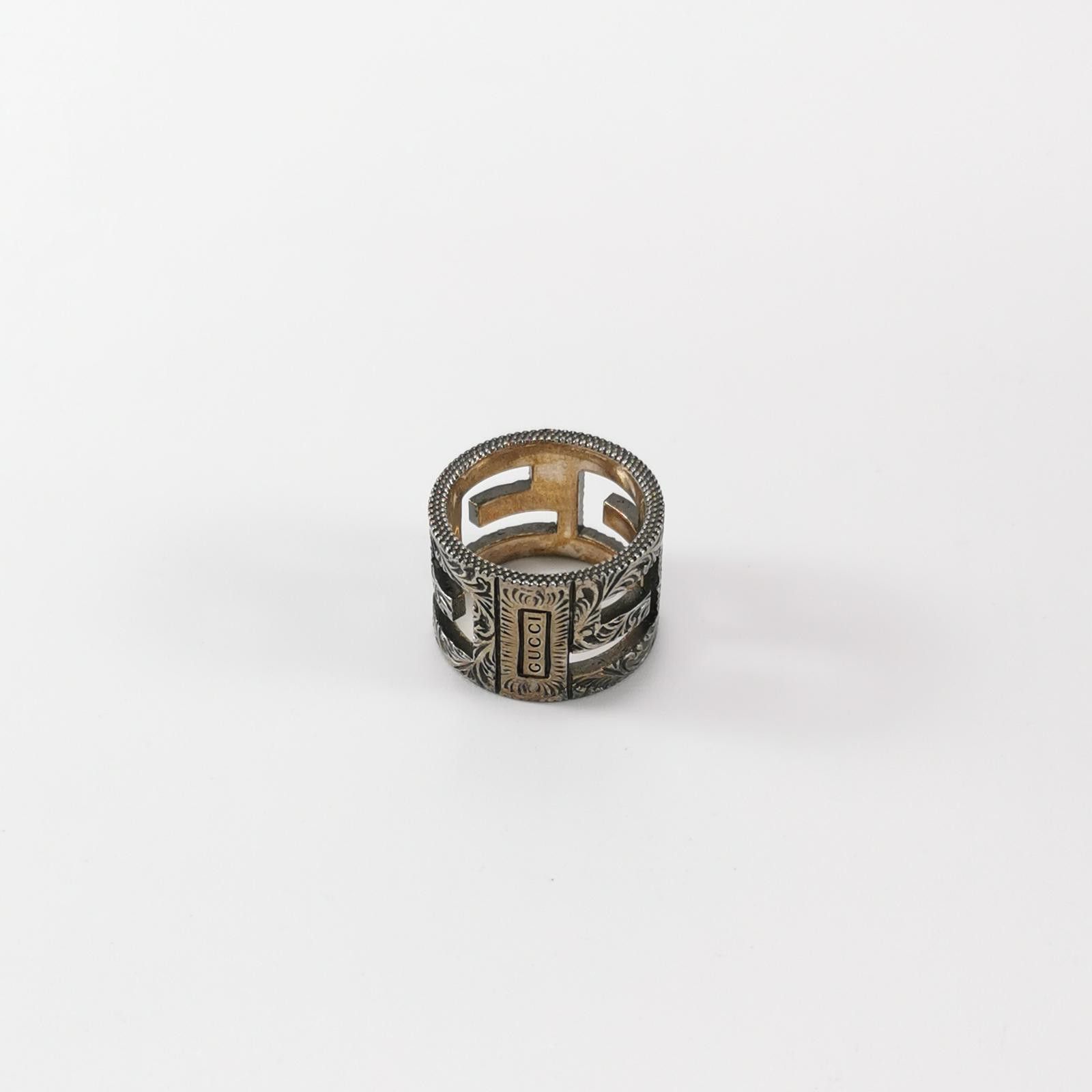Gucci Gucci Silver Hollow Double G Ring Size 19 -z2505 Size ONE SIZE - 2 Thumbnail