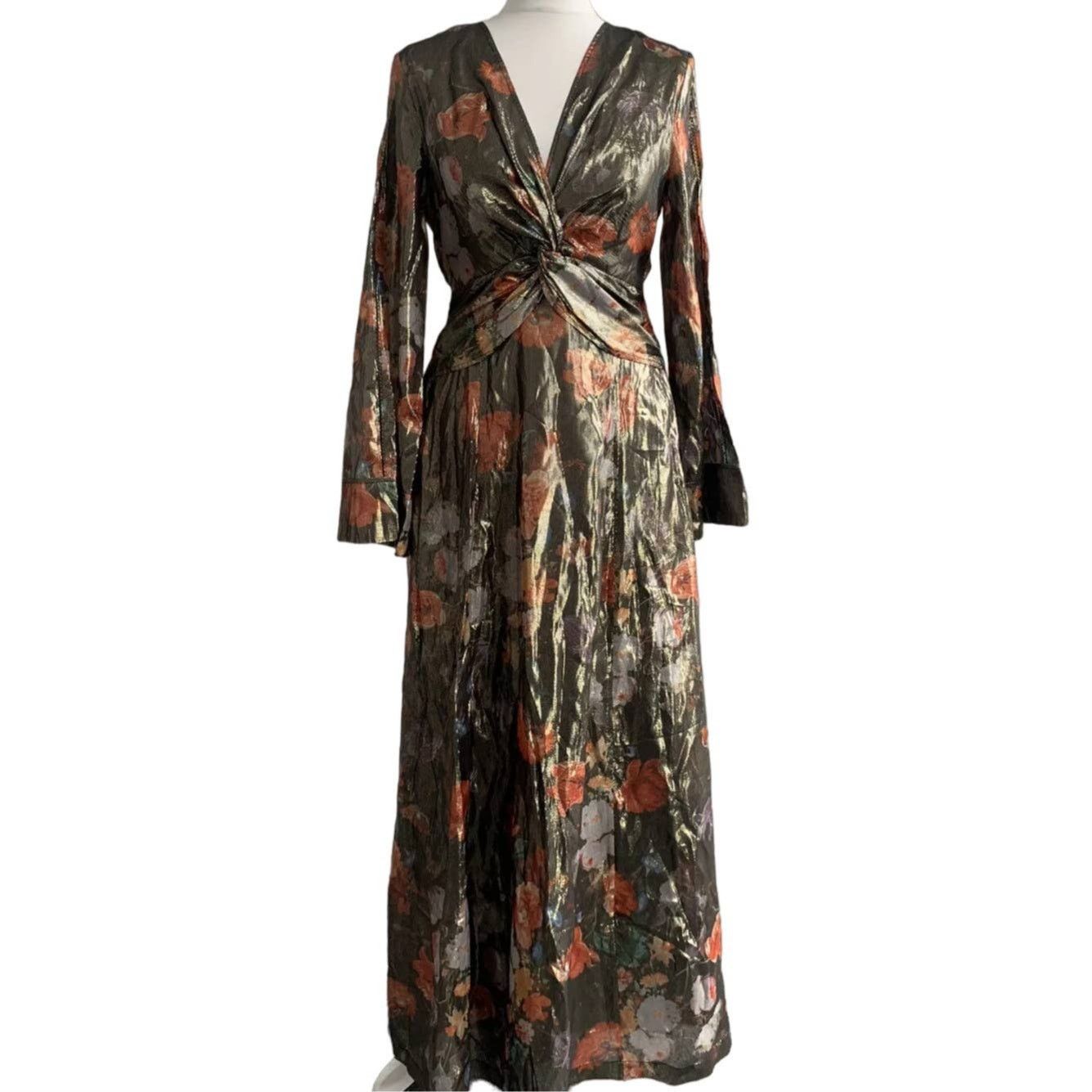 Anthropologie New Anthropologie Caballero Deep V-Neck Maxi Dress $248 XS Size XS / US 0-2 / IT 36-38 - 8 Thumbnail