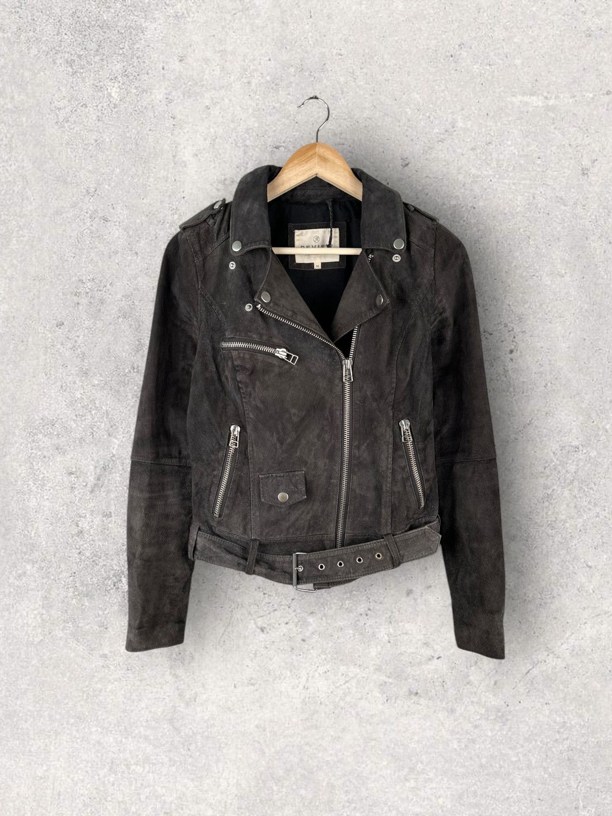 Review Vintage Riview Asymmetrical Biker Leather Jacket Size M / US 6-8 / IT 42-44 - 1 Thumbnail