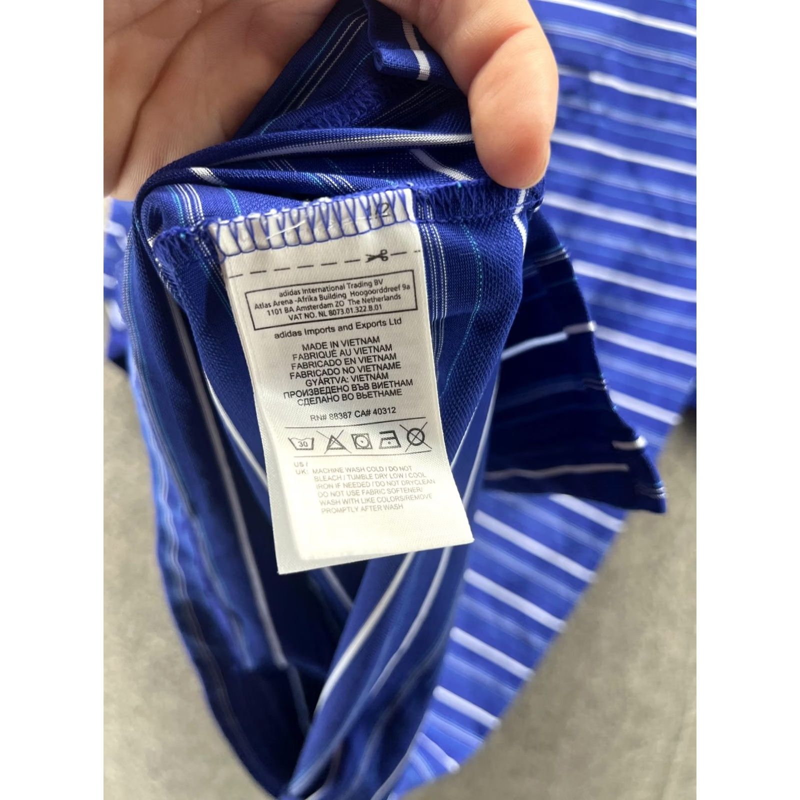 Adidas Adidas Climacool Polo Shirt Mens M Blue Stripe Golf Performance Shirt Size US M / EU 48-50 / 2 - 5 Thumbnail
