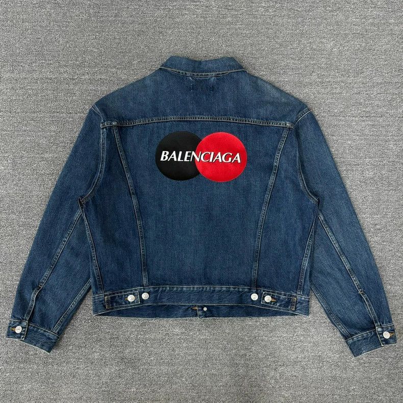 Balenciaga Balenciaga Blue Mastercard Embroidered Logo Denim Jacket-25 Size US M / EU 48-50 / 2 - 2 Thumbnail