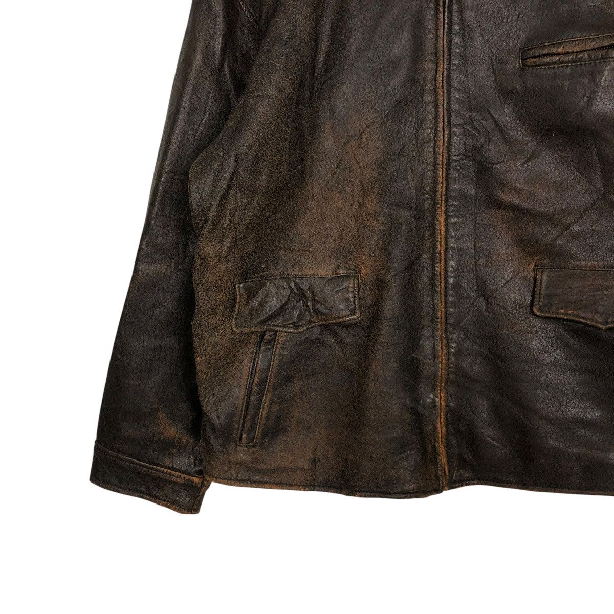 Japanese Brand 🔥VINTAGE LEATHER JACKET BIKER UNO UOMO ISSEY MIYAKE Size US L / EU 52-54 / 3 - 6 Thumbnail
