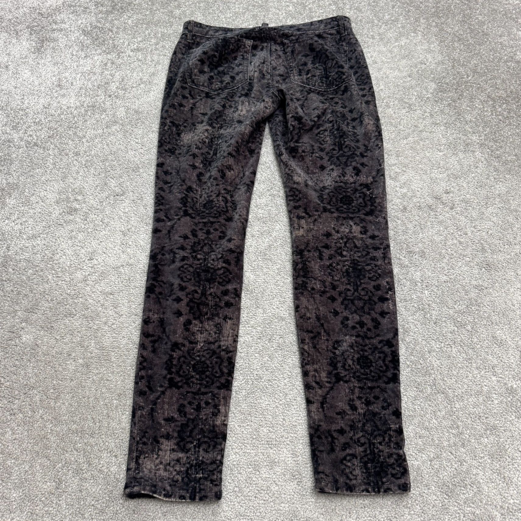 J Brand J Brand 815 Super Skinny Mirage Corduroy Pants 28 Black Gray Brocade Damask Women Size 28" / US 6 / IT 42 - 2 Thumbnail