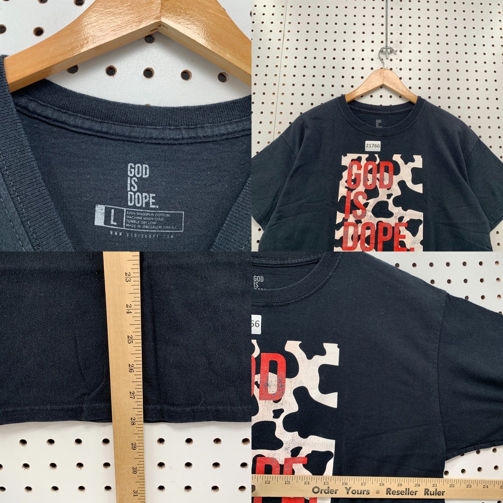 Vintage God Is Dope Shirt Black Adult Medium TEE 21.5x28 Crew Neck Short Sleeve Unisex Shirts Womens Mens Size US M / EU 48-50 / 2 - 8 Thumbnail