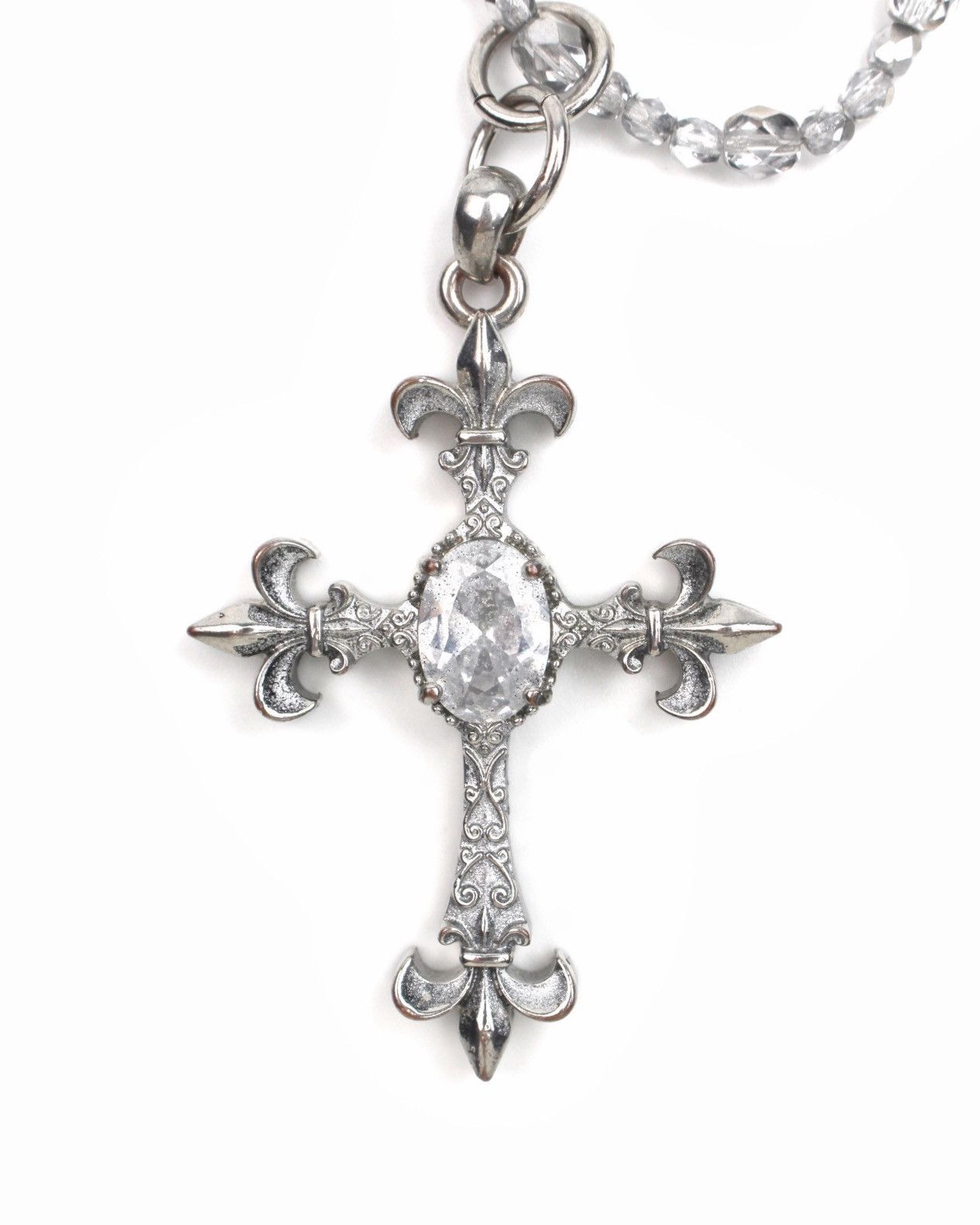 Hysteric Glamour 2000S JAPANESE SKULL BEAD ROSARY CROSS NECKLACE Size ONE SIZE - 2 Thumbnail