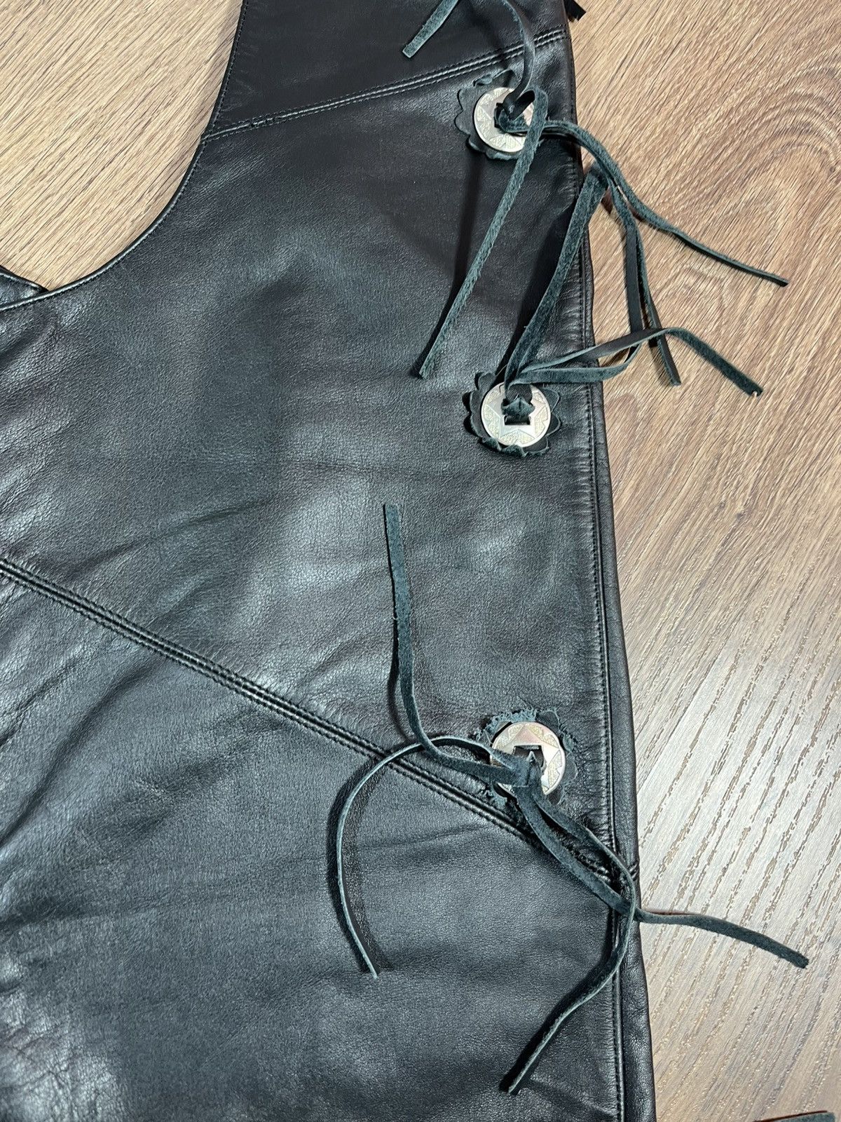 Vintage Vintage Leather Moto Bikers Chaps IXS Rare Size US 34 / EU 50 - 7 Thumbnail