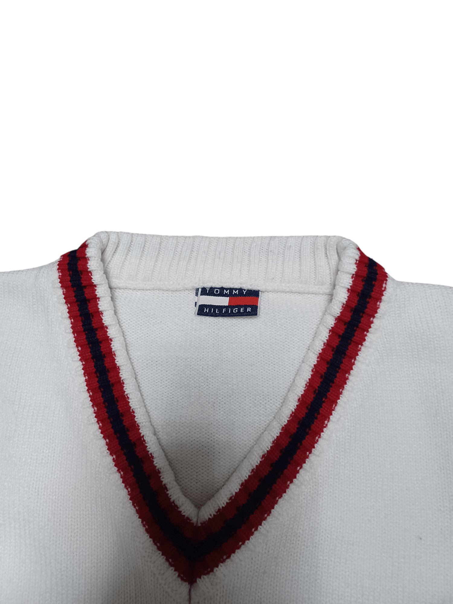 Tommy Hilfiger TOMMY HILFIGER VINTAGE BIGLOGO V-NECK COTTON SWEATER Size US M / EU 48-50 / 2 - 3 Thumbnail