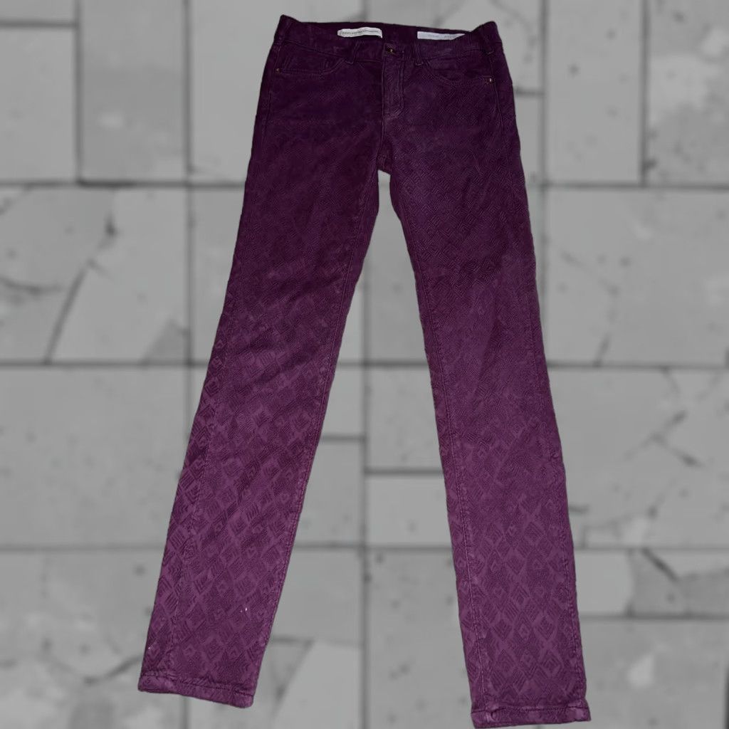 Vintage Pilcro And The Letterpress Purple Textured Skinny Jeans Womens Size 26 Purple Skinny Jeans Ladies 26 Womens Size 26" / US 2 / IT 38 - 1 Thumbnail