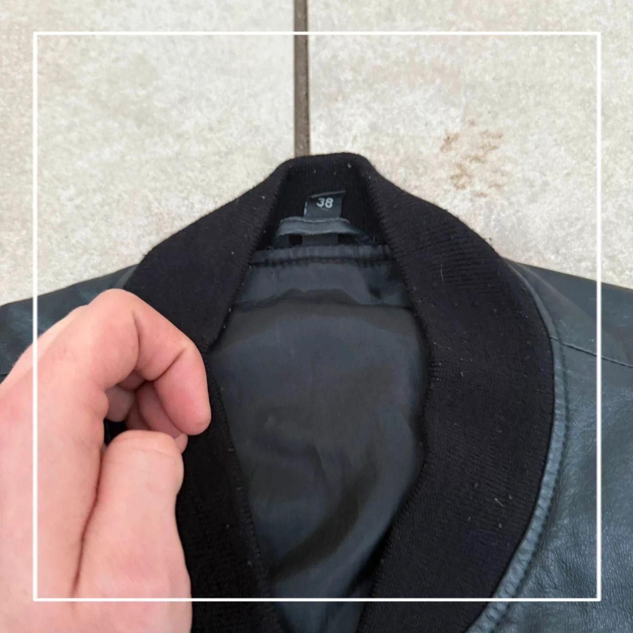 Vintage Vintage 90s Real Leather Jacket Retro Biker Black Boxy Size US M / EU 48-50 / 2 - 5 Thumbnail