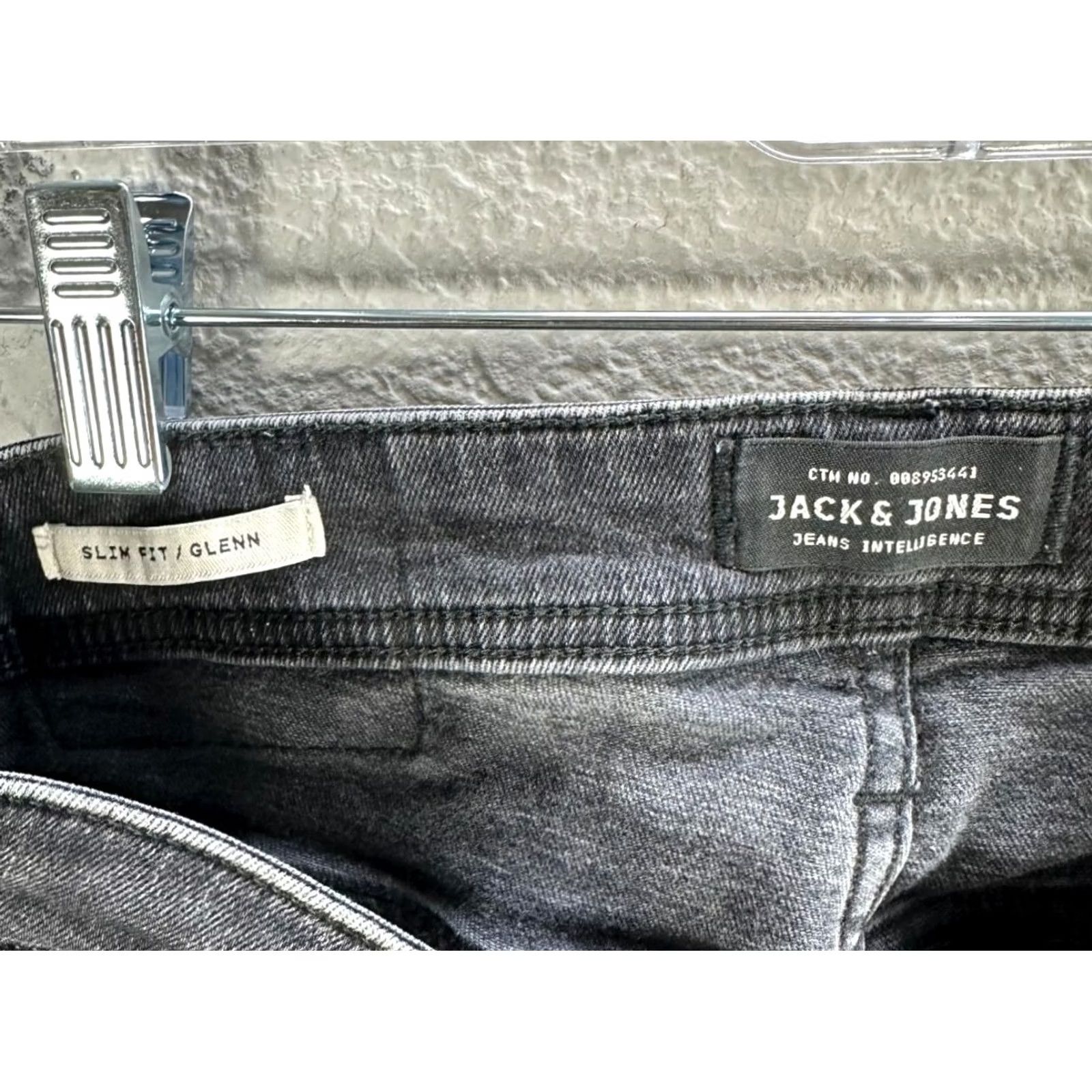 Jack & Jones JACK & JONES Men's Slim Jeans Ankle Black 28 Distressed Cotton Button 32in Inseam Jeans Regular Slim Fit Distressed Womens Men Girls Size US 28 / EU 44 - 3 Thumbnail