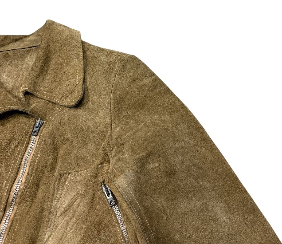 Leather Vintage 60s Double Collar Ailee Zipper Suede Leather Jacket Size S / US 4 / IT 40 - 2 Thumbnail