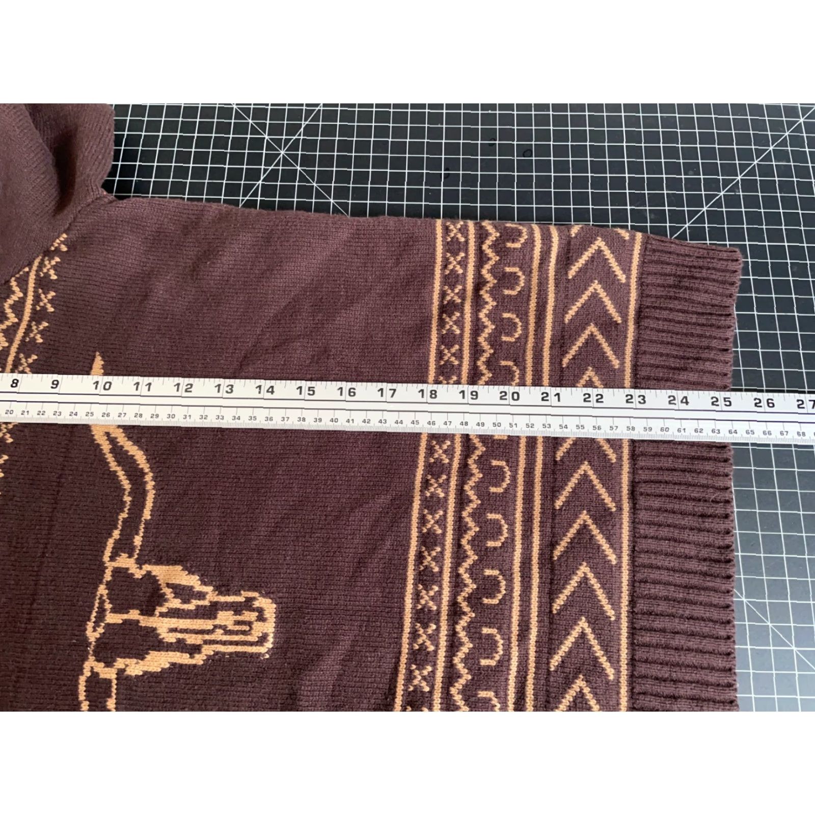 Vintage Cotton & Rye Longhorn Sweater Women's XL Brown Crewneck Western Knit Pullover Casual Size XL / US 12-14 / IT 48-50 - 6 Thumbnail